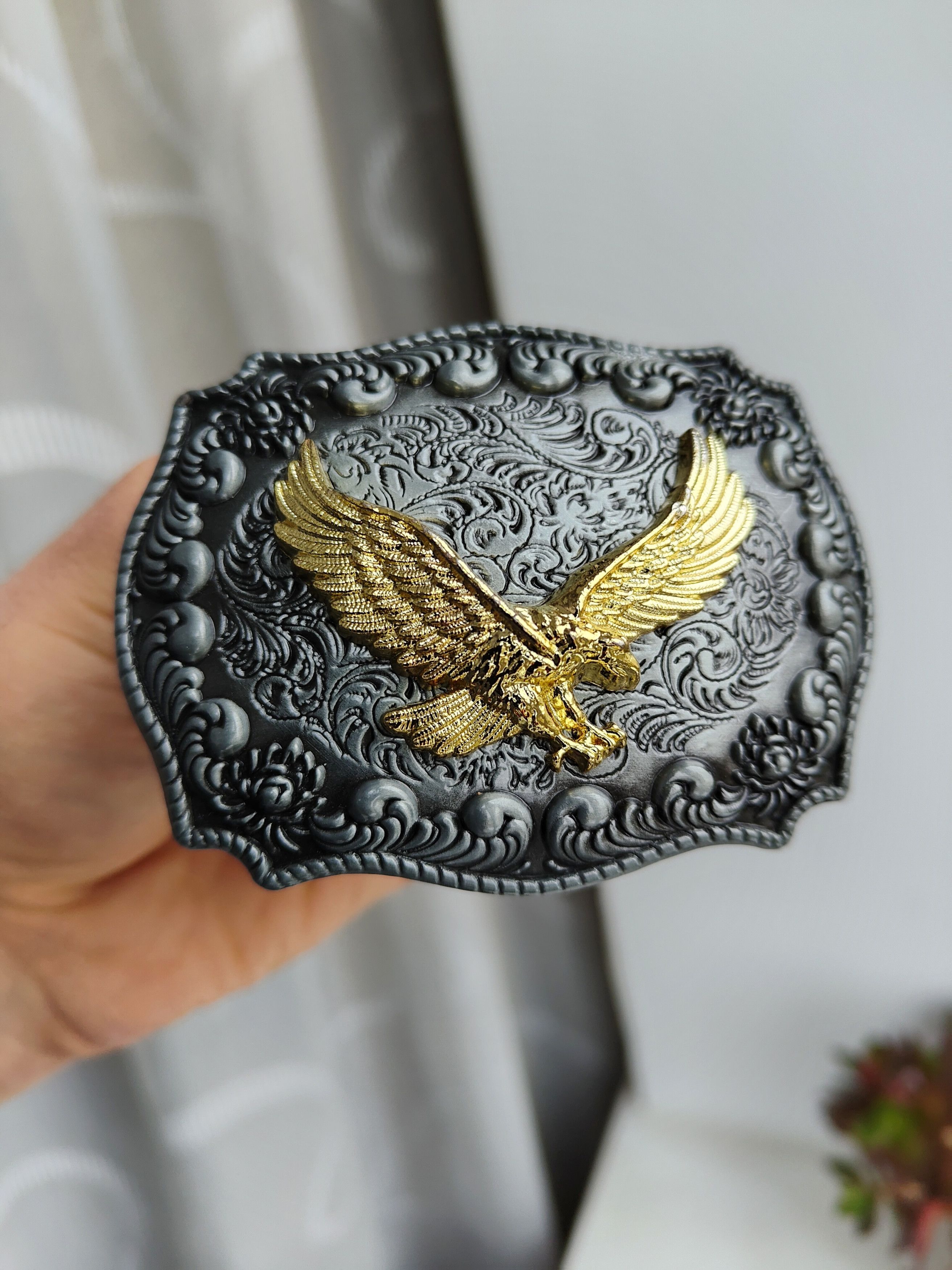 American Eagle Outfitters 🦅Golden Eagle Buckle Belt Gold Eagle Buckle Size ONE SIZE - 1 Thumbnail