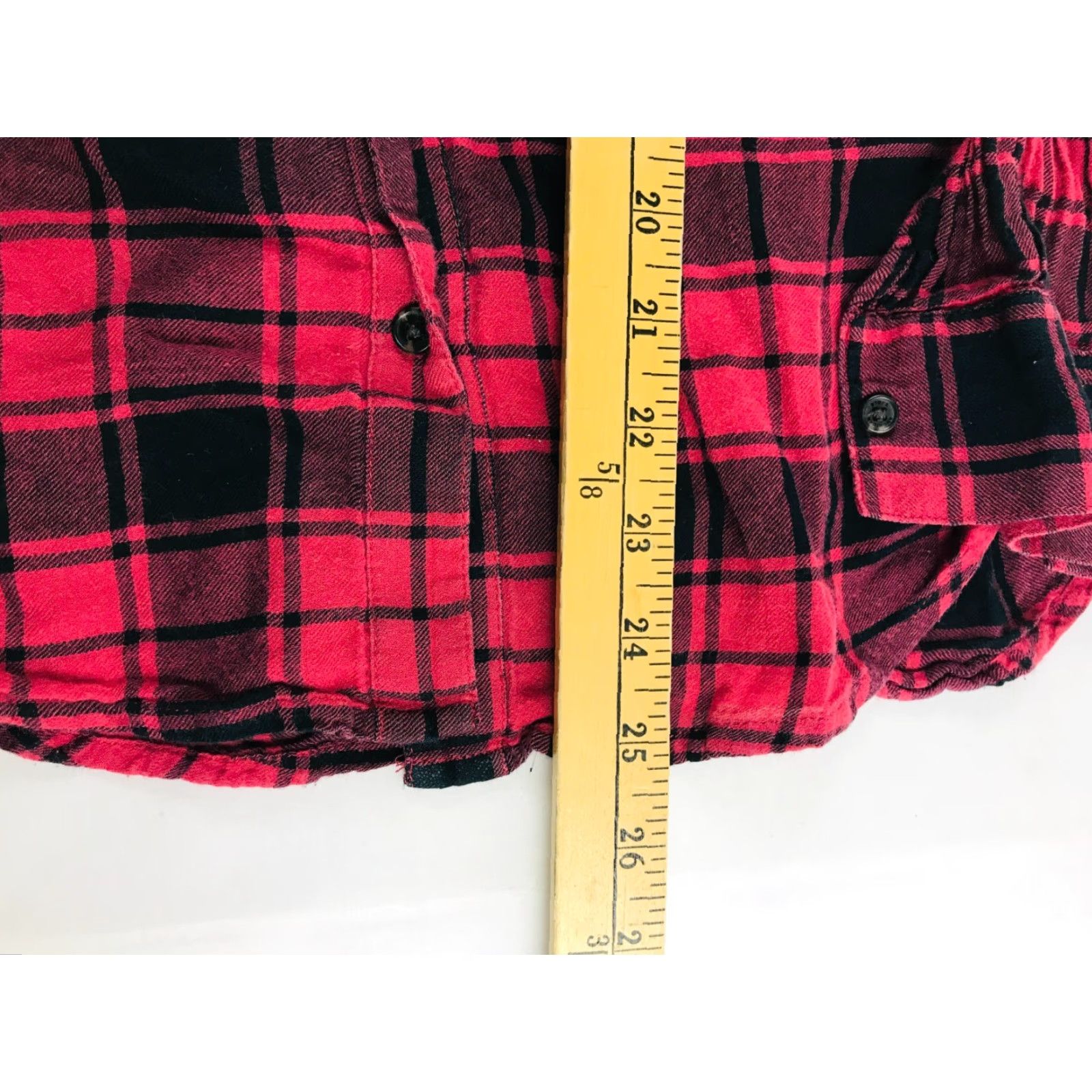 American Eagle Outfitters American Eagle Shirt Women's XS Red Black Plaid Flannel Wrinkled Long Sleeve Button-Up Size XS / US 0-2 / IT 36-38 - 6 Thumbnail