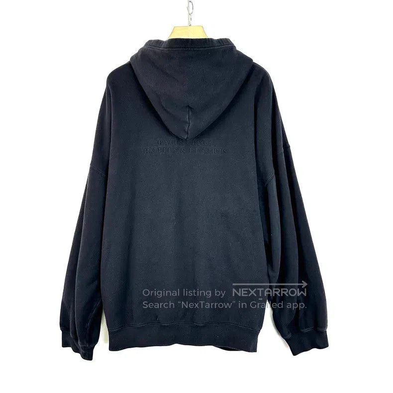Balenciaga Balenciaga Black Embroidered Logo Zip-Up Hooded Sweater Size US XS / EU 42 / 0 - 2 Thumbnail