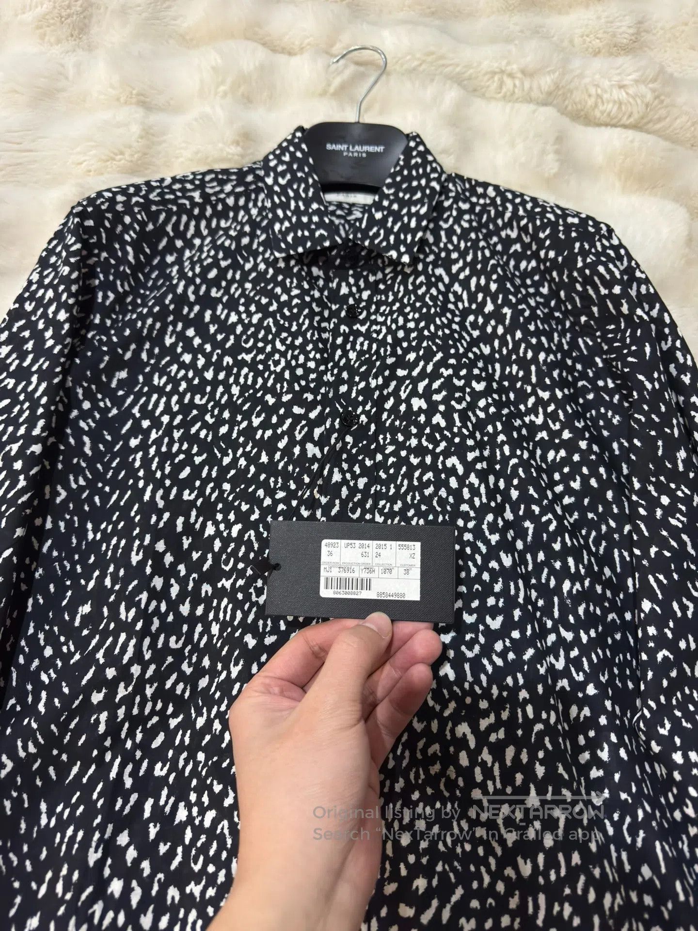 Saint Laurent Paris Saint Laurent Paris Black Leopard Print Shirt| Size XS / US 0-2 / IT 36-38 - 3 Thumbnail