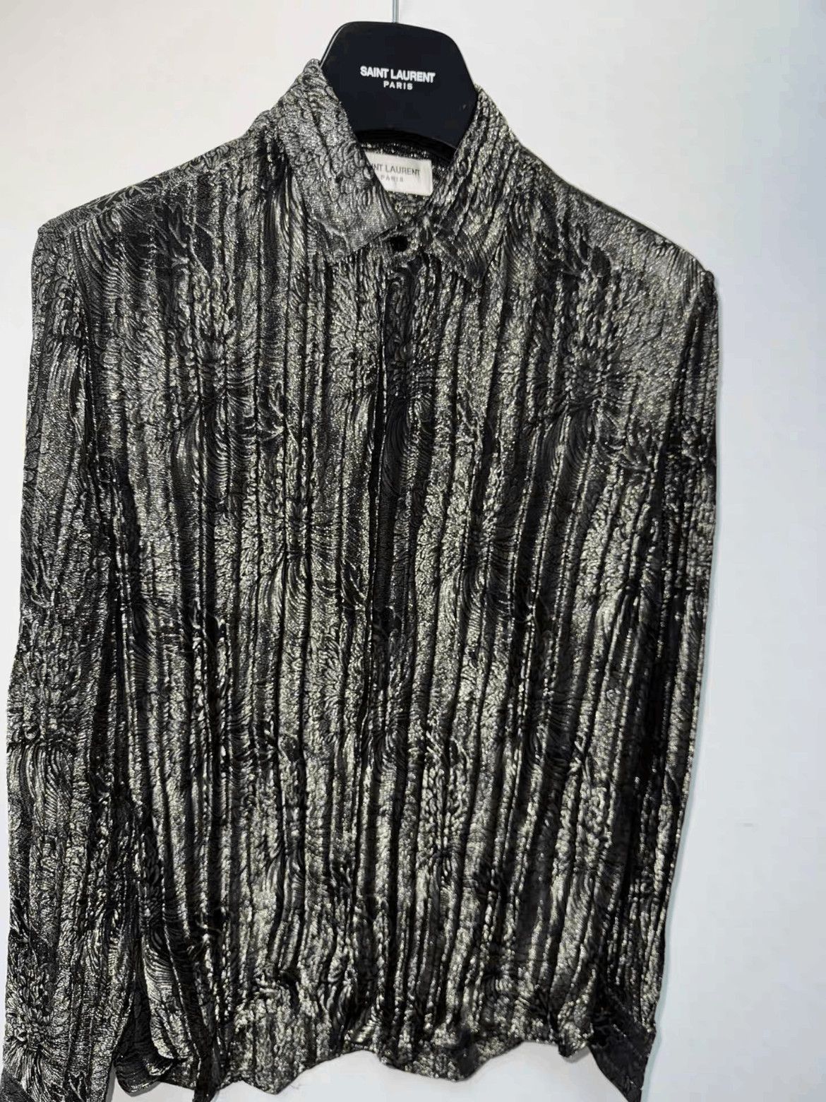 Saint Laurent Paris Sz 39 Saint Laurent Paris 18AW Stitch Flower Shirt-2508 Size US L / EU 52-54 / 3 - 3 Thumbnail