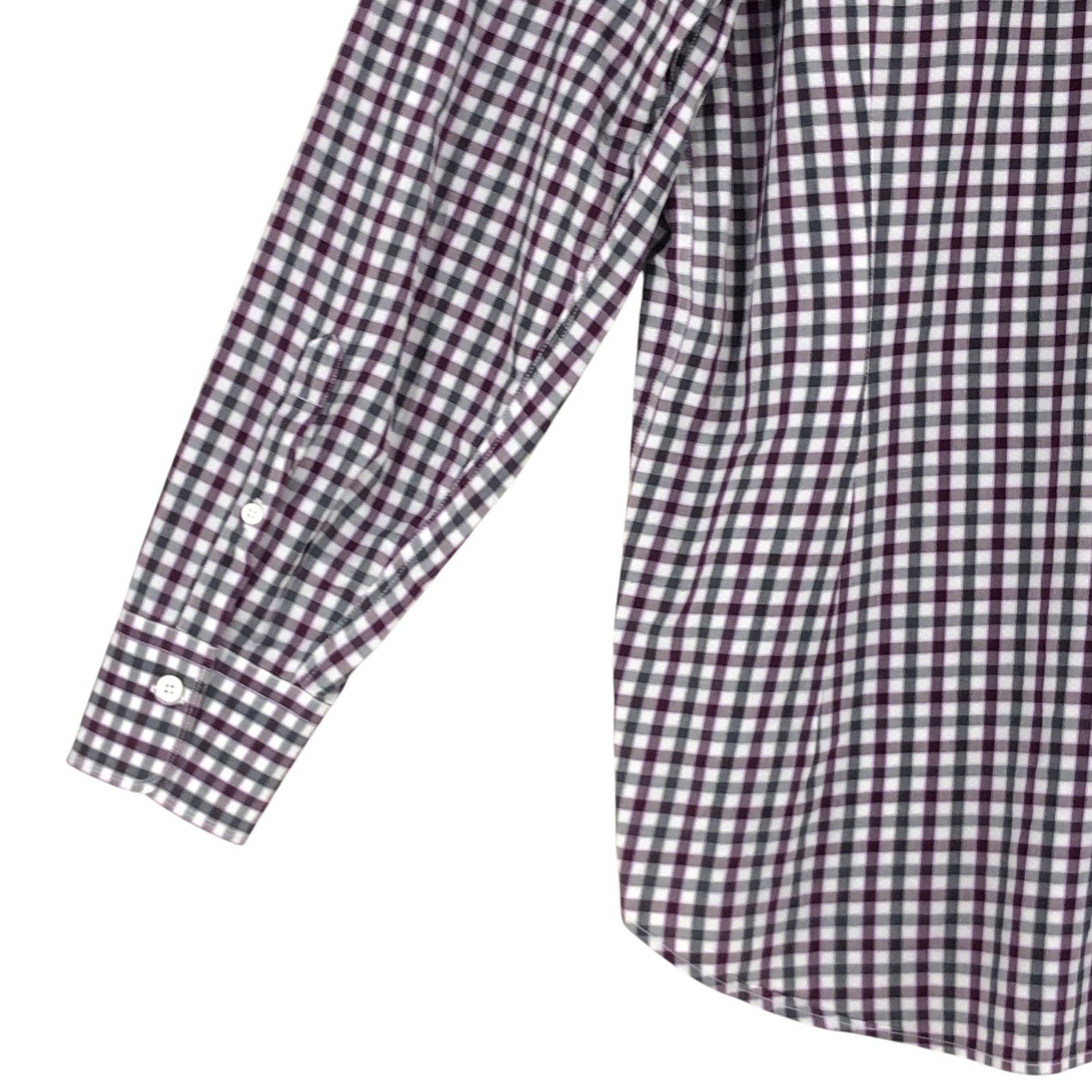 Canali Canali Size L Shirt Casual Button Down Check Purple Gray Size US L / EU 52-54 / 3 - 11 Thumbnail