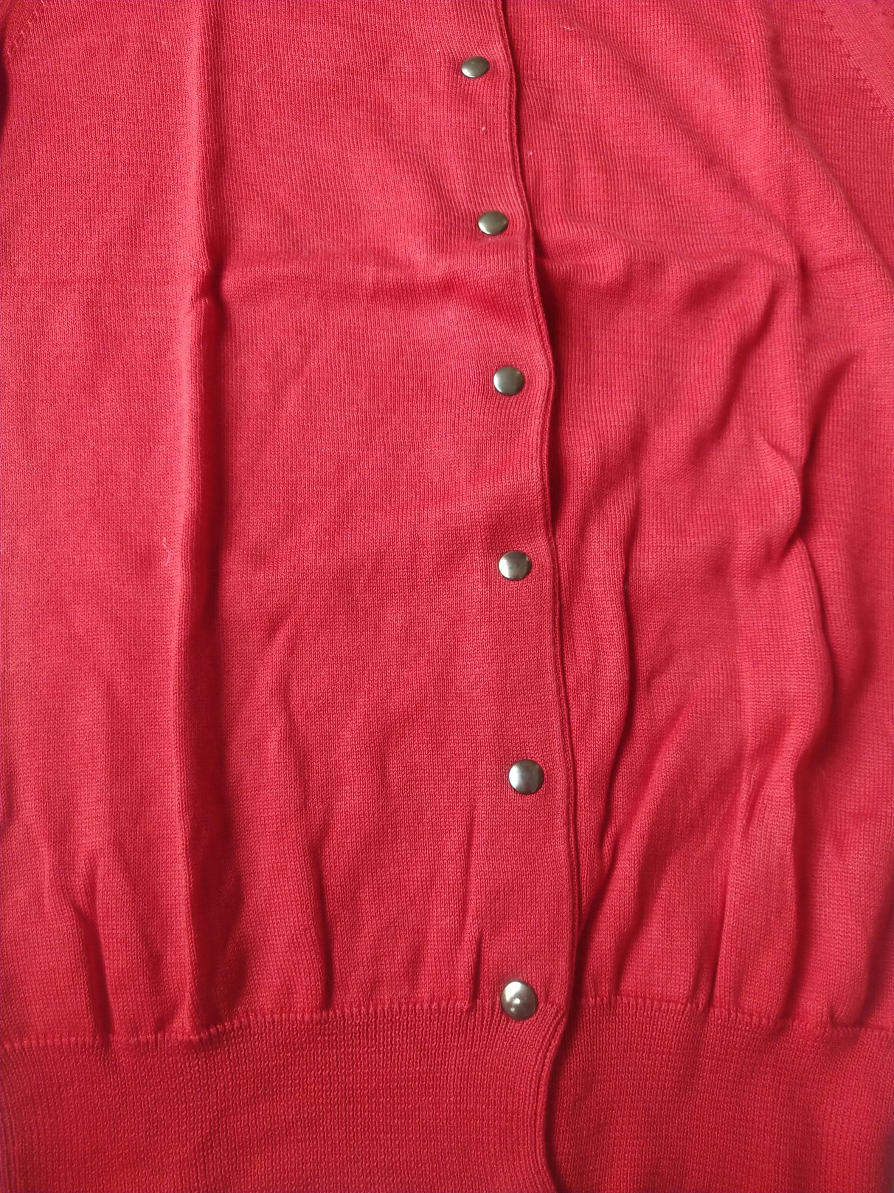 Vintage Yuri Park Milano Artisan Red Short Sleeve Knit Cardigan Size S / US 4 / IT 40 - 3 Thumbnail