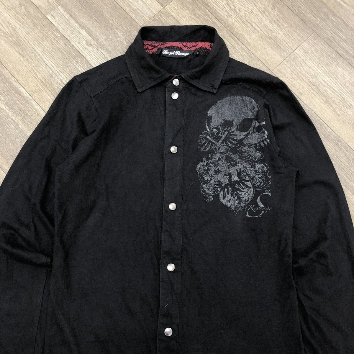 14th Addiction × If Six Was Nine × Japanese Brand 2000s Sex Pot Revenge Skulls Poem Grunge Punk Style Shirt Size S / US 4 / IT 40 - 19 Thumbnail