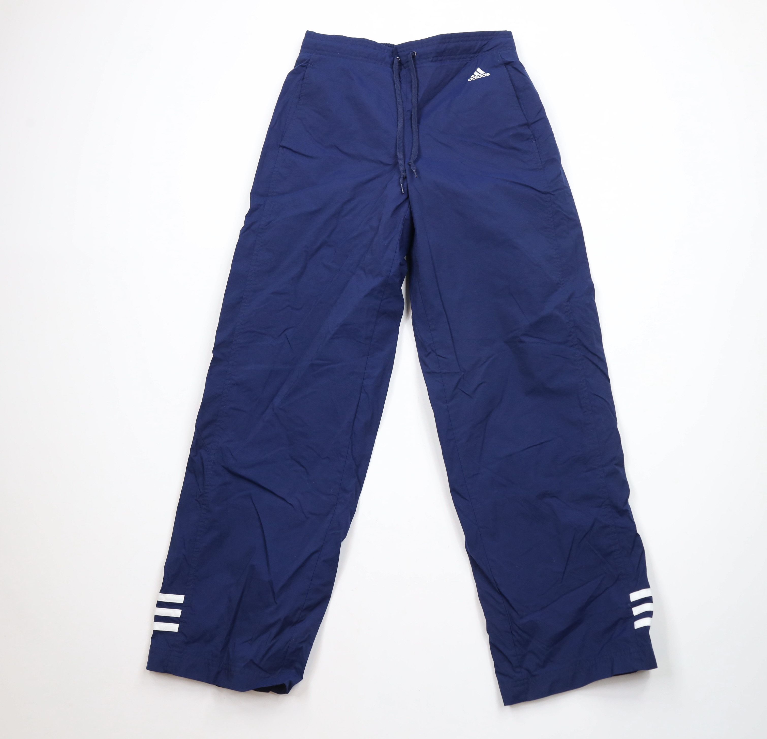 Adidas × Vintage Vintage Y2K 2000 Adidas Lined Flared Wide Leg Pants Blue Size 27" / US 4 / IT 40 - 1 Thumbnail
