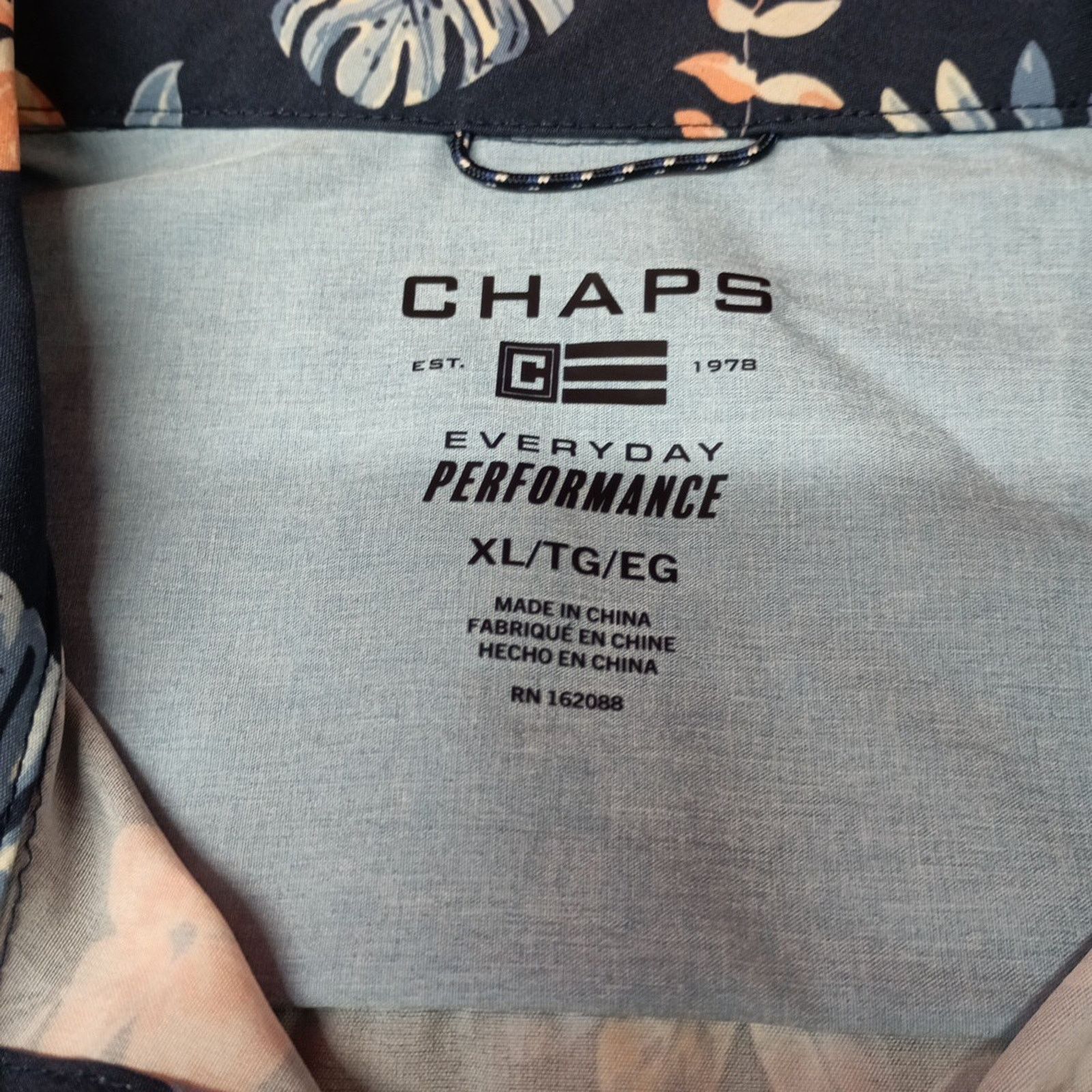 Chaps Chaps Woven Shirt Men's Size XL Blue Floral Stretch UPF 50 Size US XL / EU 56 / 4 - 4 Thumbnail