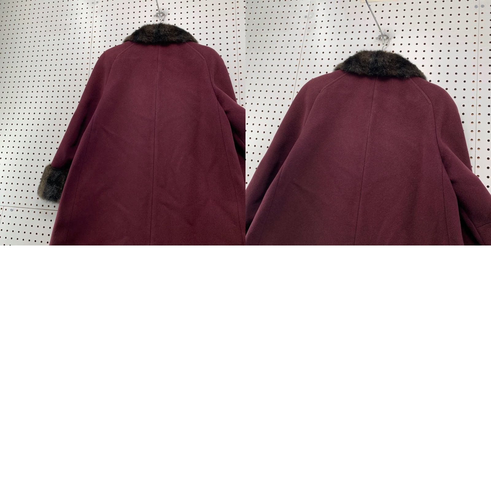 Vintage VINTAGE Forstmann Coat Womens XL Maroon 100% Wool Faux Fur Trim Overcoat Trench Long Sleeve Dry Clean Only Size XL / US 12-14 / IT 48-50 - 10 Thumbnail