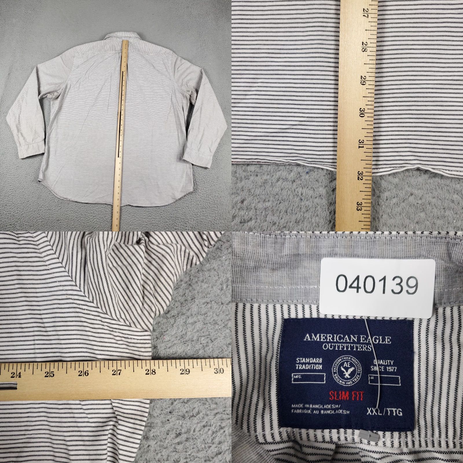 American Eagle Outfitters American Eagle Button-Up Shirt Mens 2XL Brown Striped Long Sleeve Casual Size US XXL / EU 58 / 5 - 8 Thumbnail