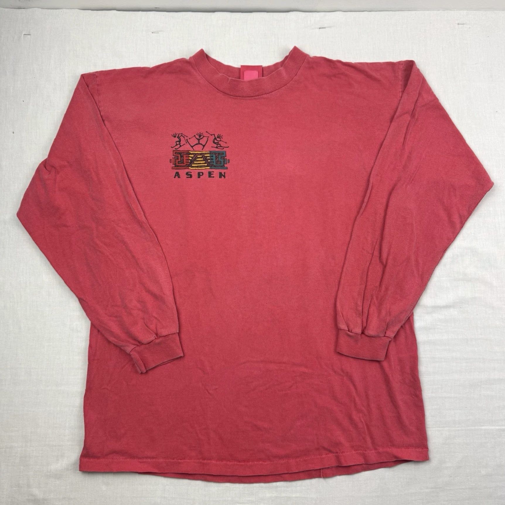 Vintage Vintage Aspen Long Sleeve Shirt Adult L Pink USA 80s 90s Mens Shirt Size US L / EU 52-54 / 3 - 4 Thumbnail