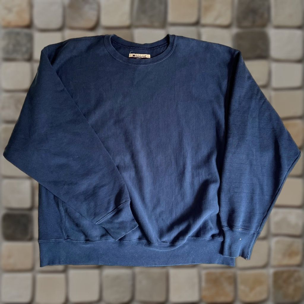 VINTAGE Champion Sweatshirt 90s Heavyweight Reverse Weave Crewneck Navy XL Mens Logo 90s Classic USA