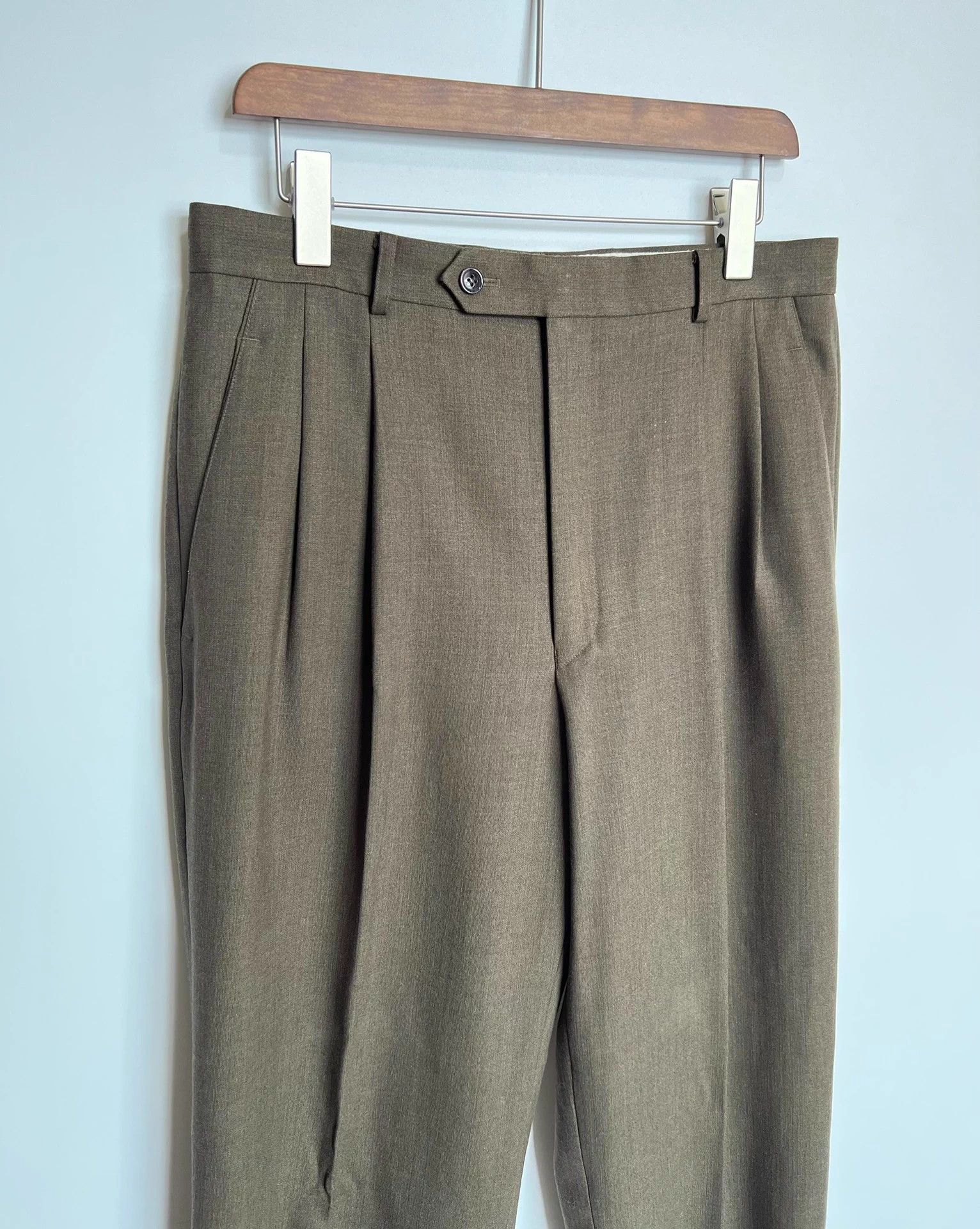 Versace Versace Wool Wide Leg Trousers Dark Green 34 Size US 34 / EU 50 - 3 Thumbnail
