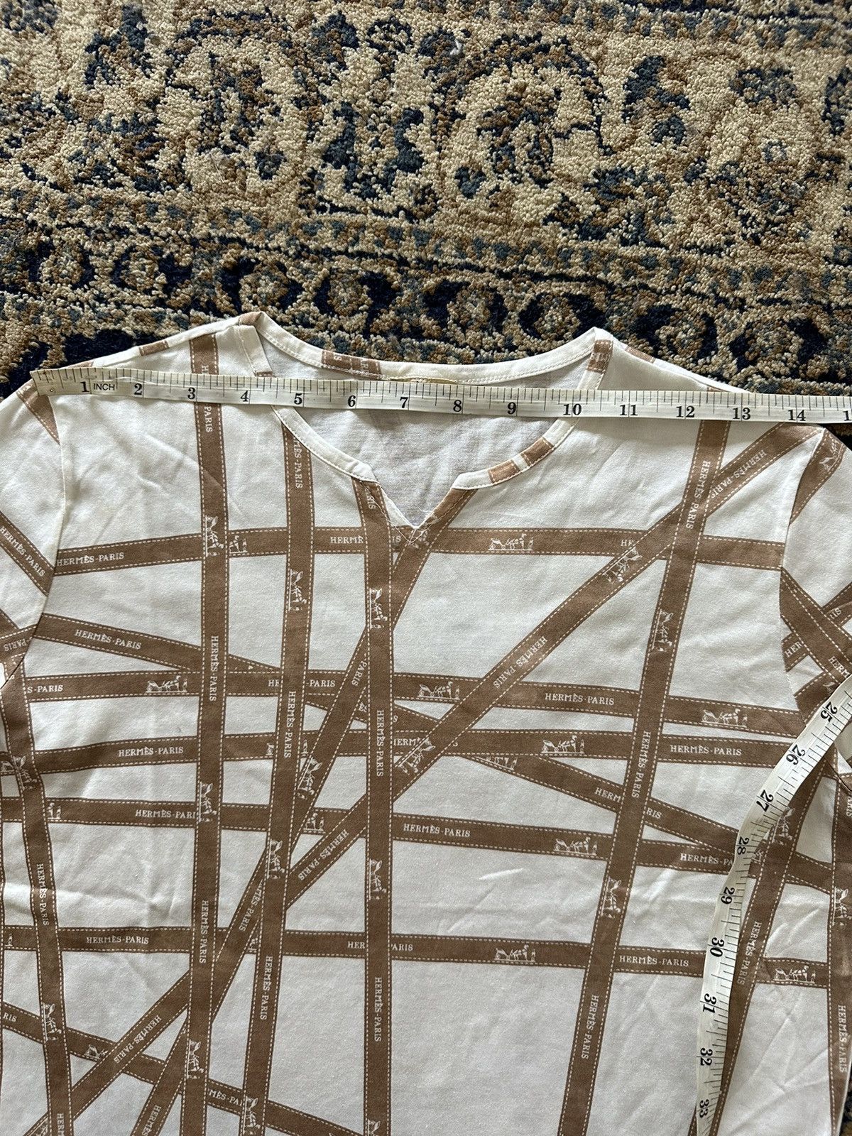Hermes × Maison Margiela 1990s Hermes by Martin Margiela Ribbon Cut & Sewn Tshirt Size US S / EU 44-46 / 1 - 9 Thumbnail