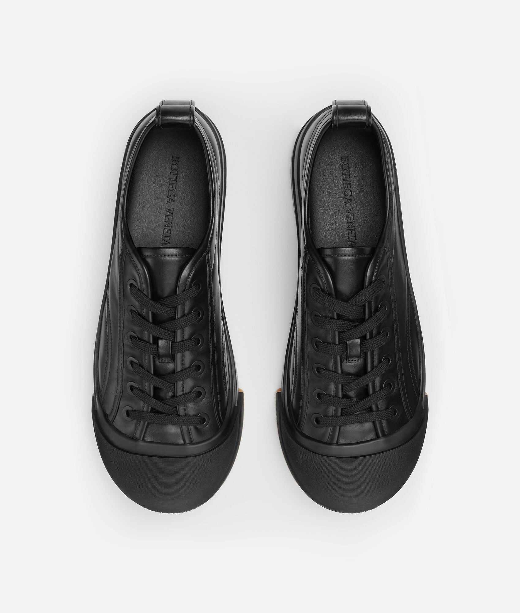 Bottega Veneta o1bcso1str0725 Vulcan Leather Sneakers in Black Size US 9.5 / EU 42-43 - 4 Thumbnail