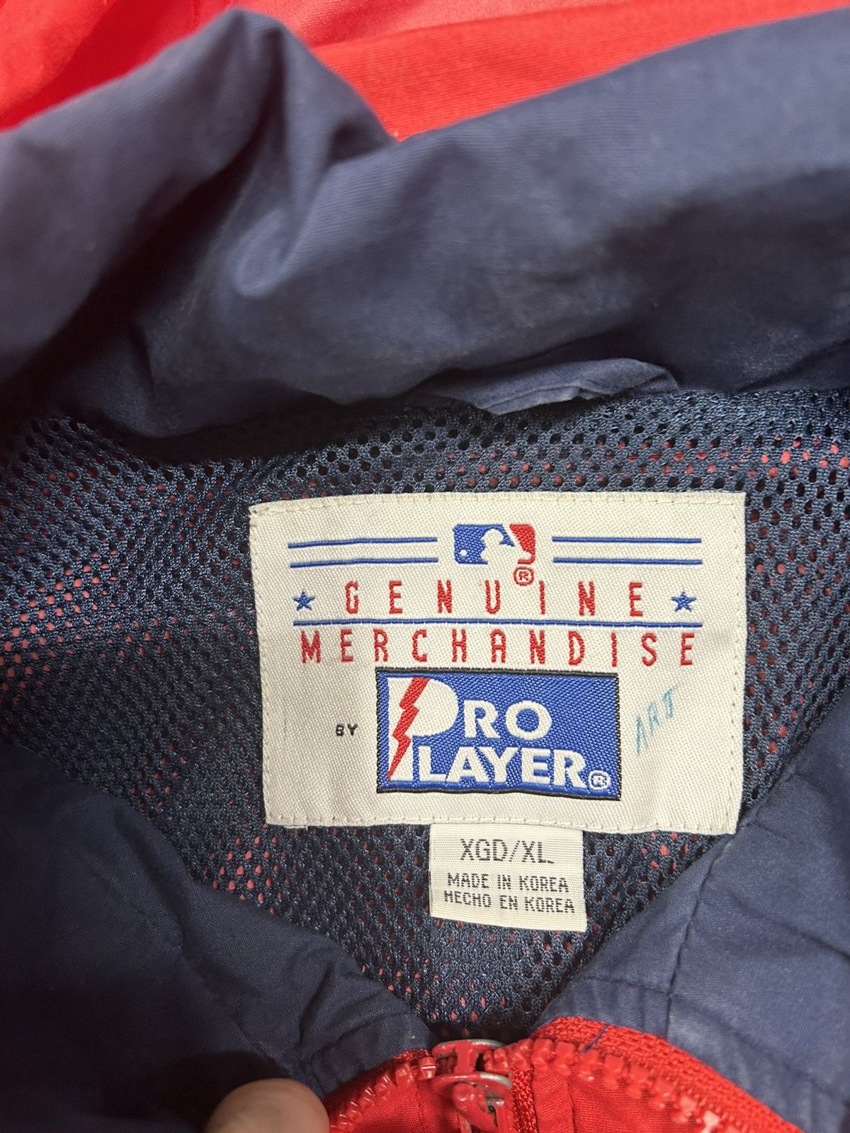 MLB × Vintage Crazy Vintage Cleveland Indians MLB Red Windbreaker Jacket Size US XL / EU 56 / 4 - 3 Thumbnail