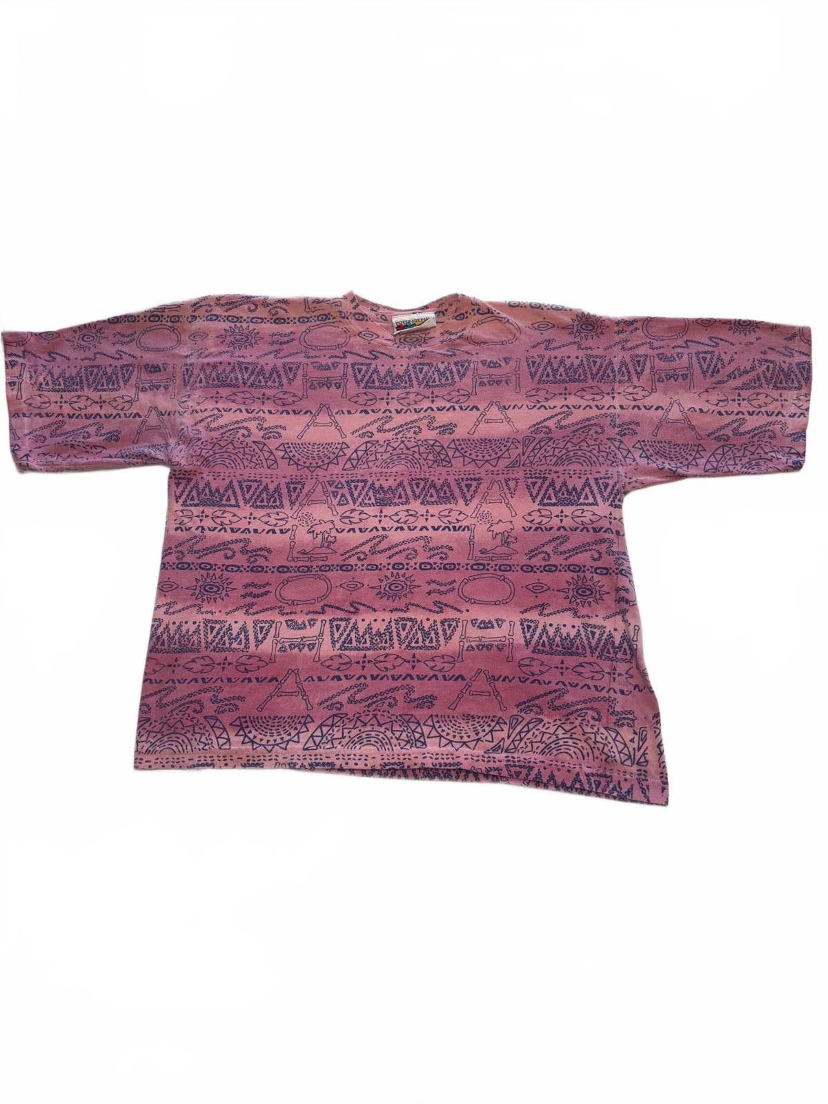 Designer Vintage International Borderline Graphic Tee - Pink Size M / US 6-8 / IT 42-44 - 1 Thumbnail
