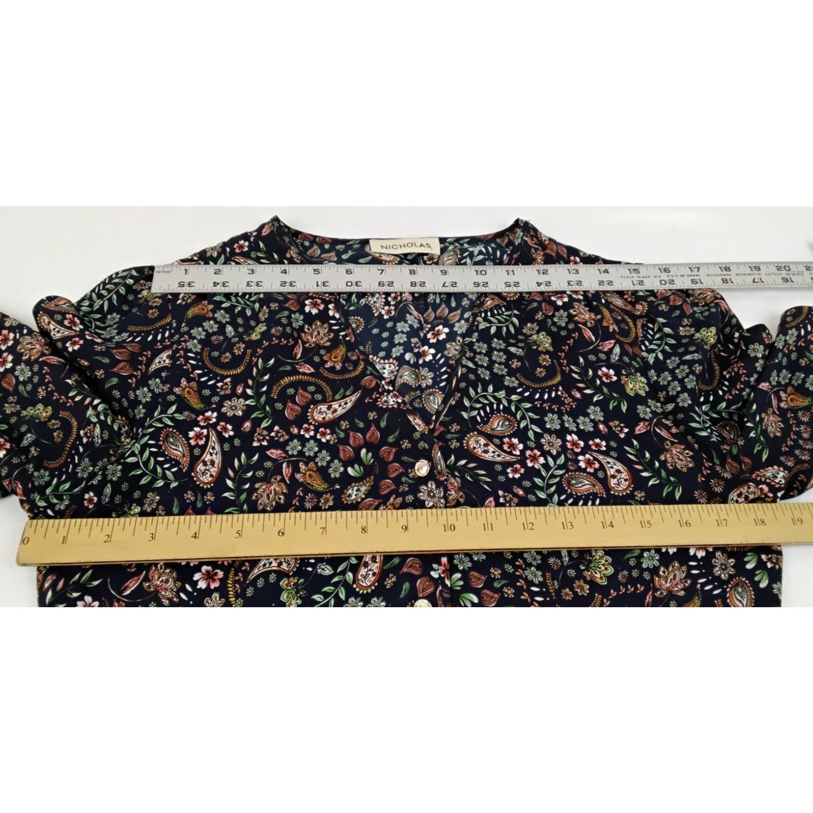 NICHOLAS Nicholas Blouse Women's M Long Sleeve Paisley Pattern Size M / US 6-8 / IT 42-44 - 10 Thumbnail
