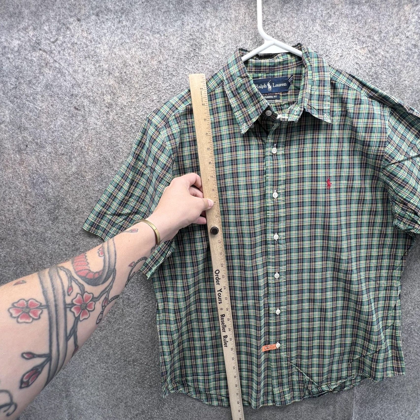 Ralph Lauren Ralph Lauren Shirt Mens Medium Green Plaid Short Sleeve Button-Front Classic Fit Mens Size US M / EU 48-50 / 2 - 5 Thumbnail