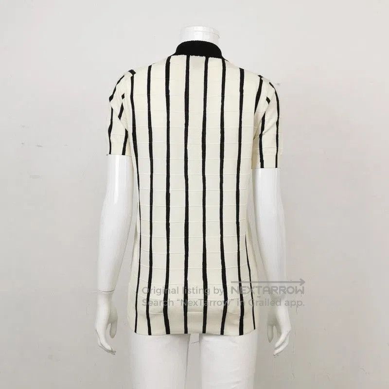 Louis Vuitton Louis Vuitton Striped Zip-Front Knit Short Sleeve. Size US M / EU 48-50 / 2 - 2 Thumbnail