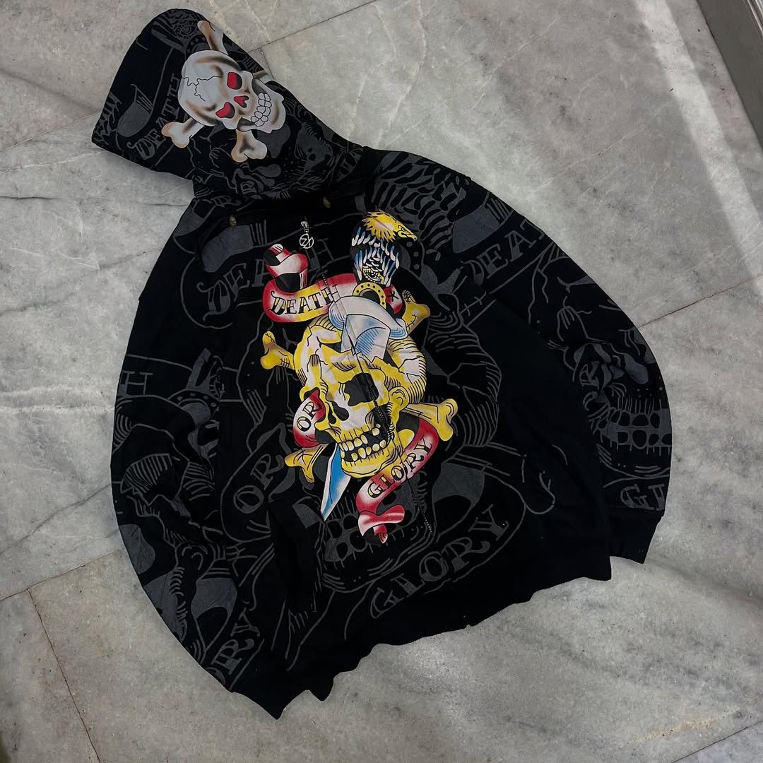 Christian Audigier × Ed Hardy Y2k Christian Audigeri 'Death Or Glory ' Zipper Jacket Size US M / EU 48-50 / 2 - 1 Thumbnail
