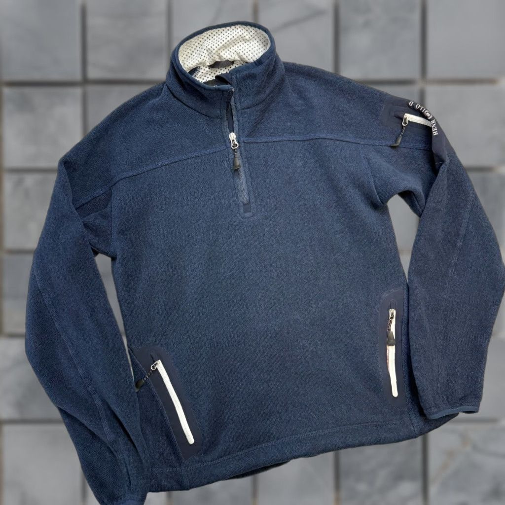 Henri Lloyd Henri Lloyd Sweater Womens L Blue 1/4 Zip Fleece Pullover Pockets Mock Neck Knit Sweater Casual Fall Spring Winter Mens Womens Girls Boys Size L / US 10 / IT 46 - 1 Thumbnail
