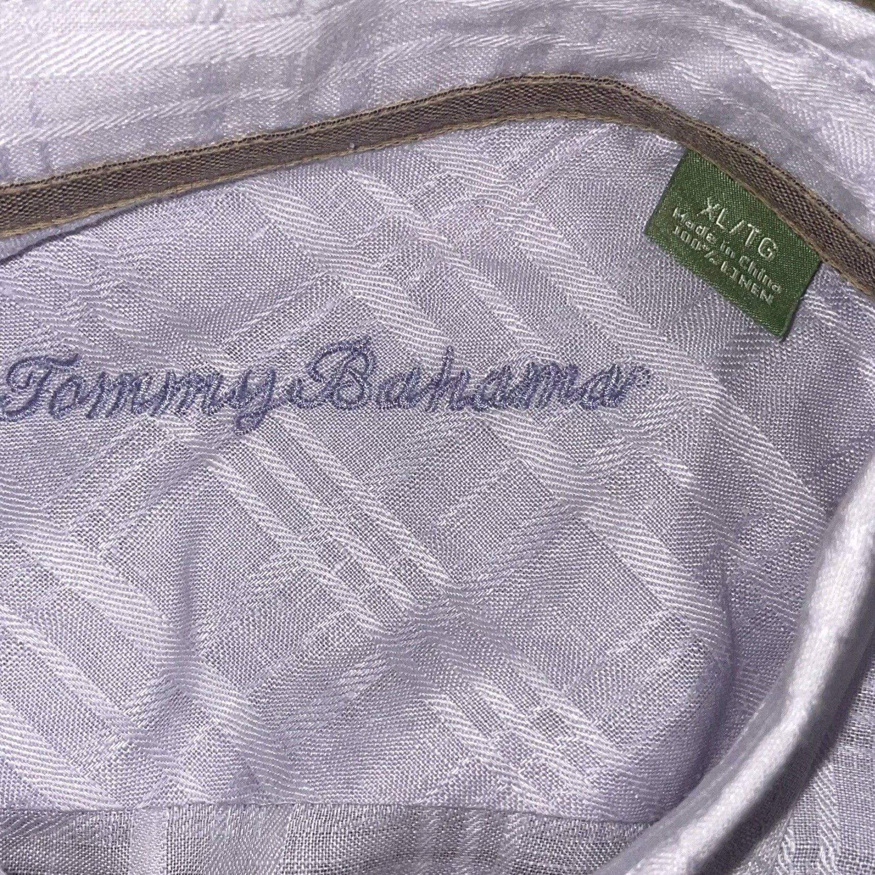 Tommy Bahama VINTAGE Tommy Bahama Hawaiian Shirt XL Purple Linen Short Sleeve Mens Size US XL / EU 56 / 4 - 2 Thumbnail