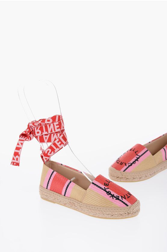 image of Stella Mccartney Logoed Gaia Espadrillas Shoes in Red, Women's (Size 11)