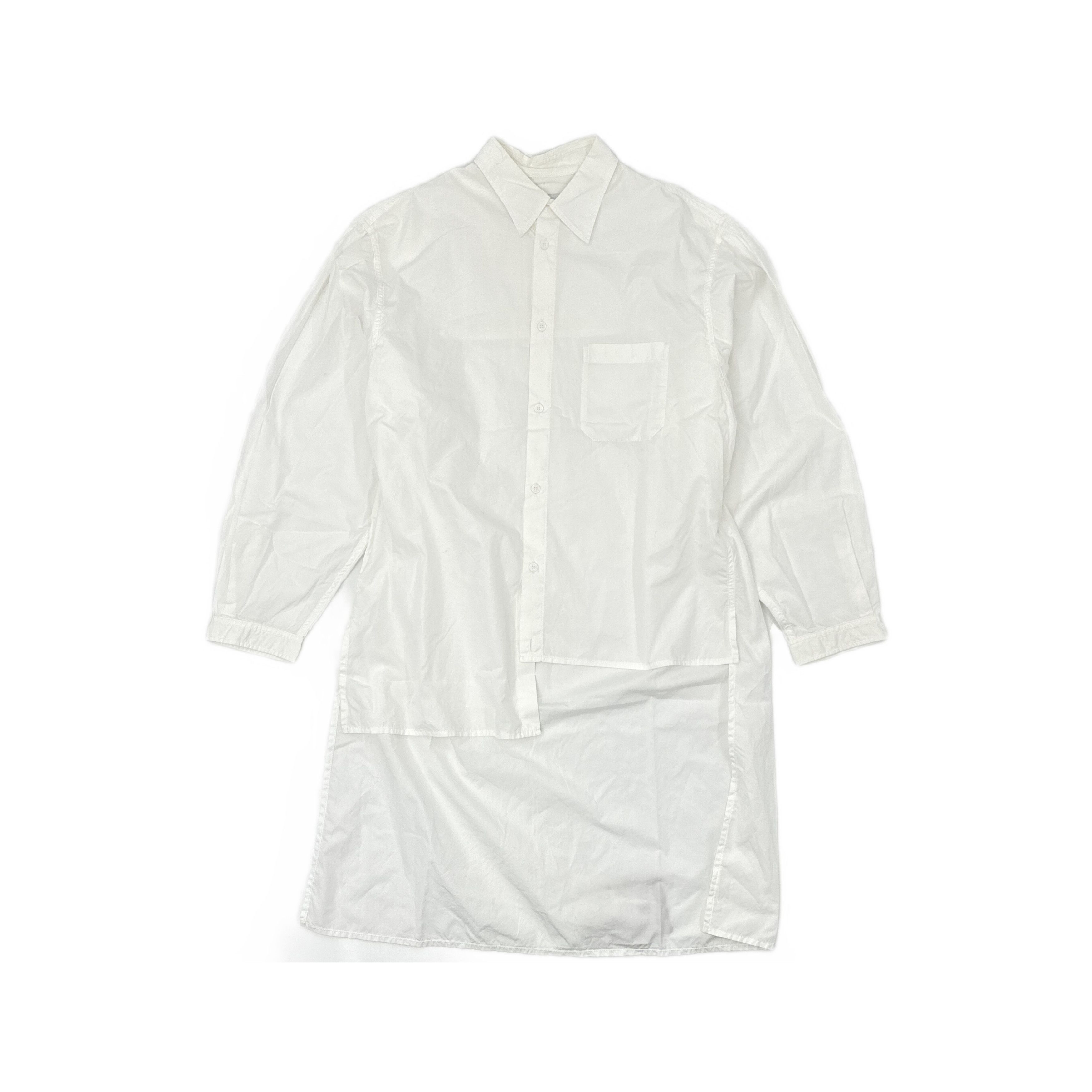 Yohji Yamamoto Yohji Yamamoto Pour Homme Asymmetric Cotton Shirt Size 4 Size US XL / EU 56 / 4 - 1 Thumbnail
