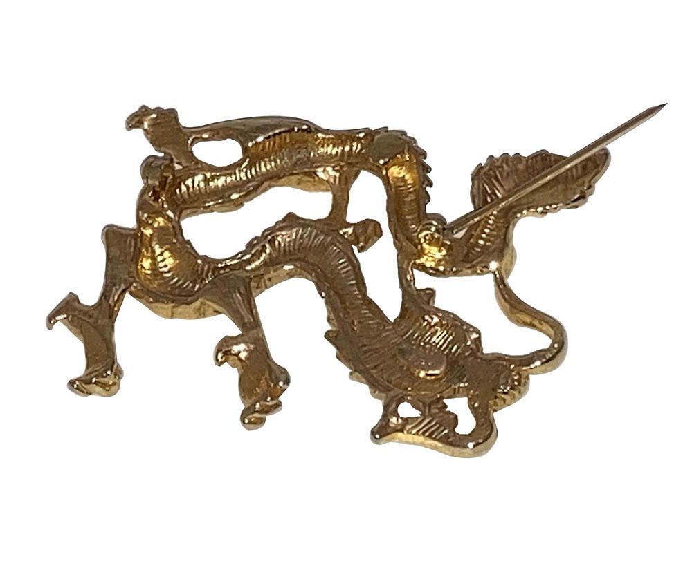 Designer Vogue Jewelry Gold Plated Chinese Dragon Pin Size ONE SIZE - 5 Thumbnail