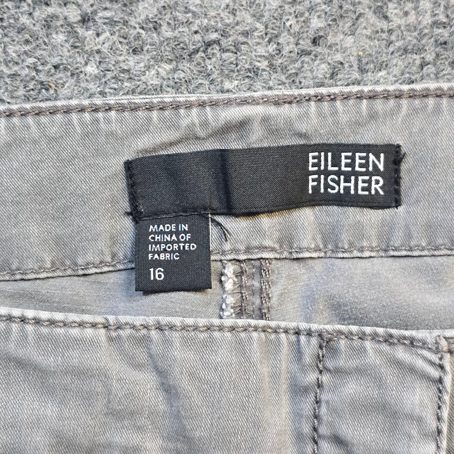 Eileen Fisher Eileen Fisher Pants Women 16 Gray Cargo Pockets Zippers Skinny Casual Basic Modern Twill Lyocell Pull On Flat Front Size 38" / US 16 / IT 52 - 4 Thumbnail