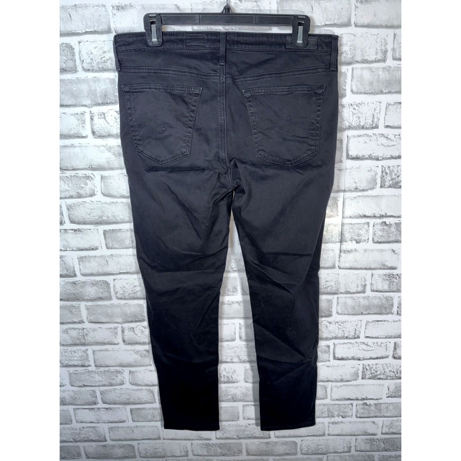 Denime AG Adriano Goldschmied Jeans Womens 30r Black Denim The Stevie Slim Straight USA Jeans 5-Pocket Ankle Womens Size 30" / US 8 / IT 44 - 7 Thumbnail
