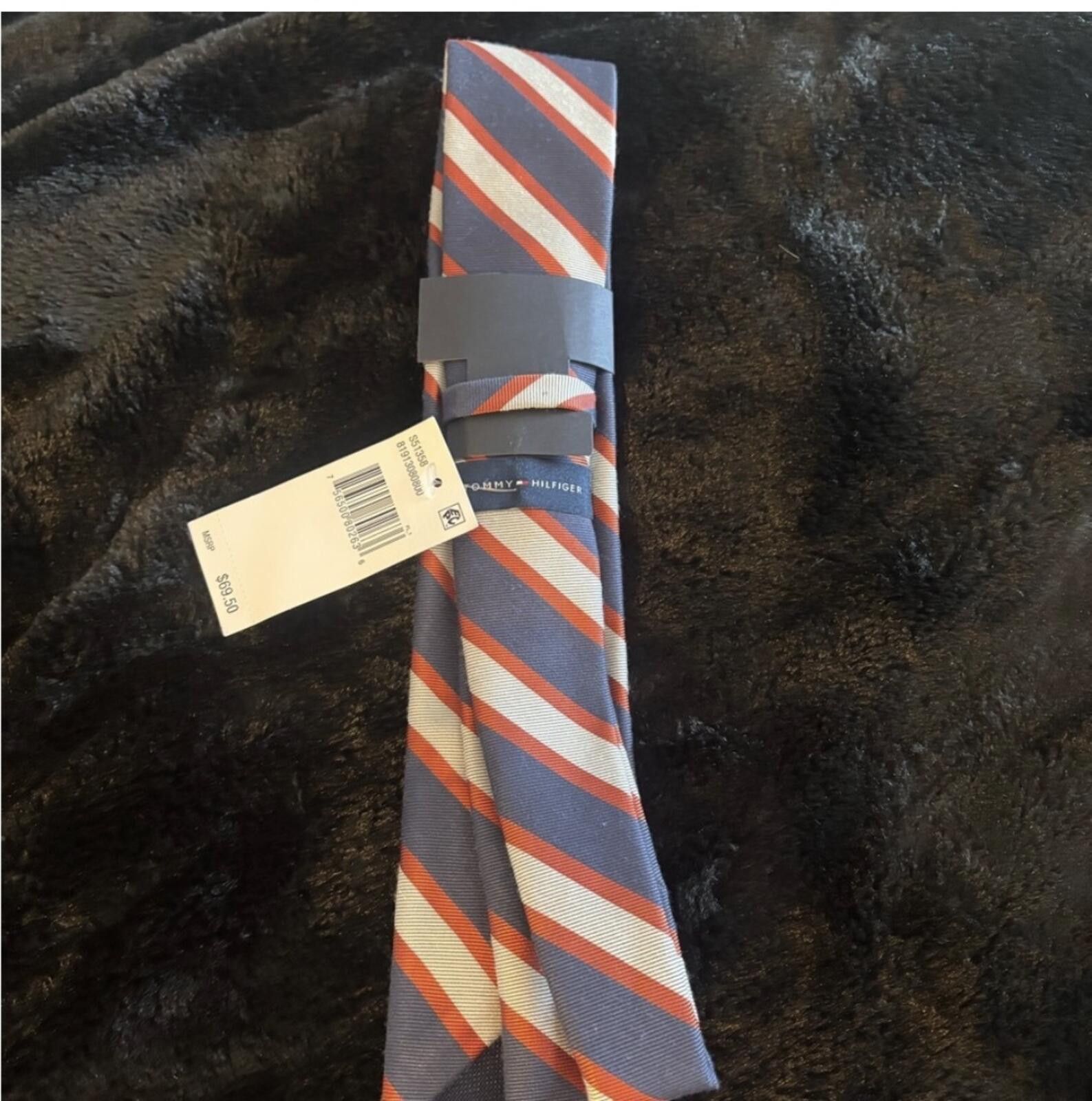Tommy Hilfiger (Tommy Hilfiger) Men's Striped Tie - Blue and Red Size ONE SIZE - 5 Thumbnail