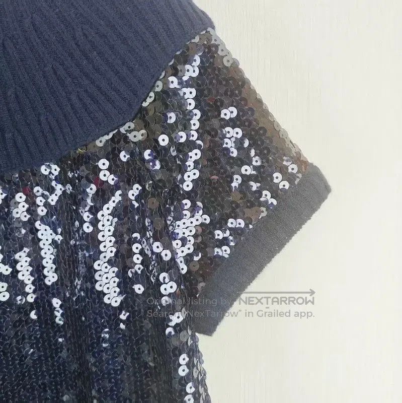 Chanel Chanel Navy Cotton Blend T-Shirt . Size L / US 10 / IT 46 - 4 Thumbnail