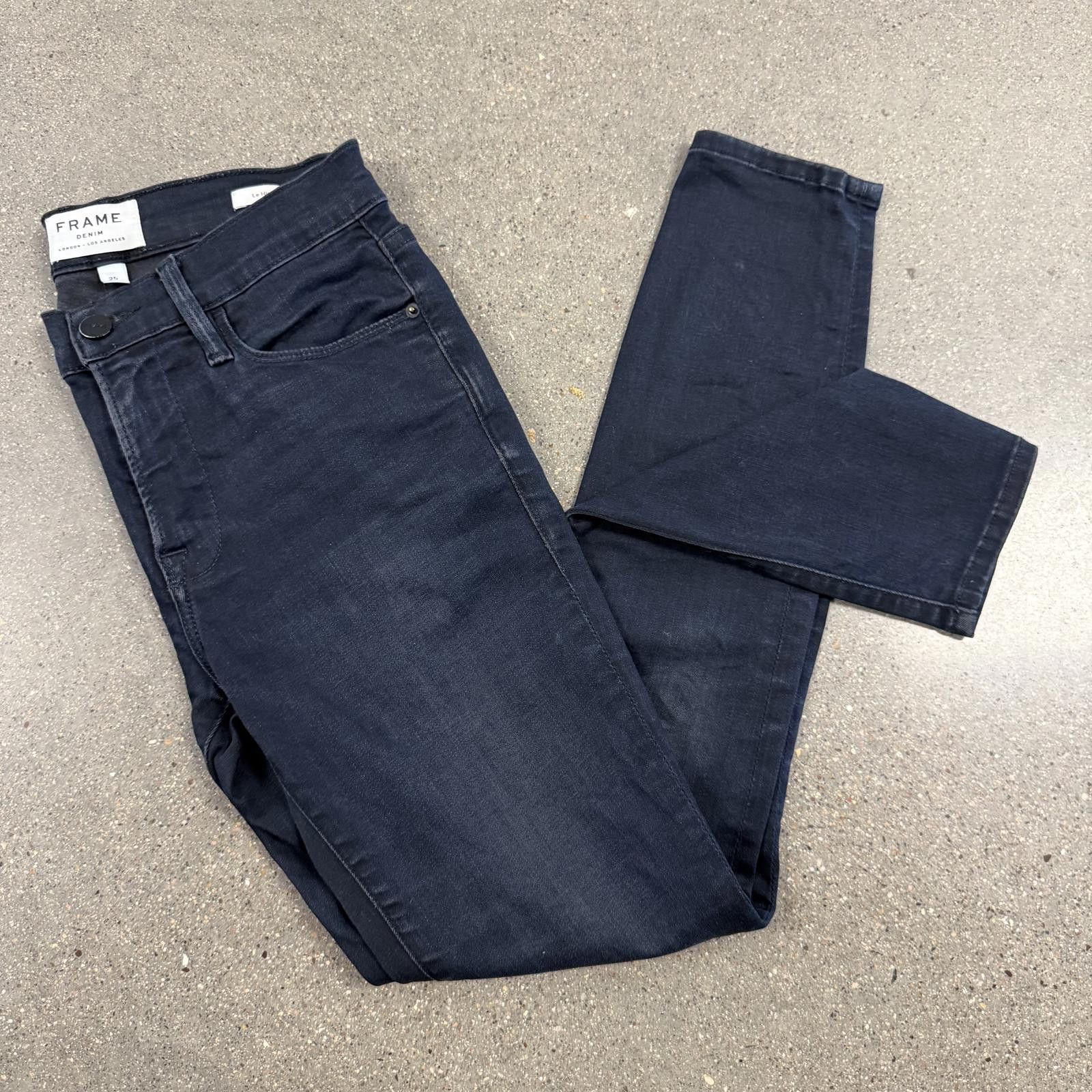 Frame FRAME Denim Le High Skinny Jean - Dark Indigo Wash - 25 Size 25" / US 0 / IT 36 - 2 Thumbnail