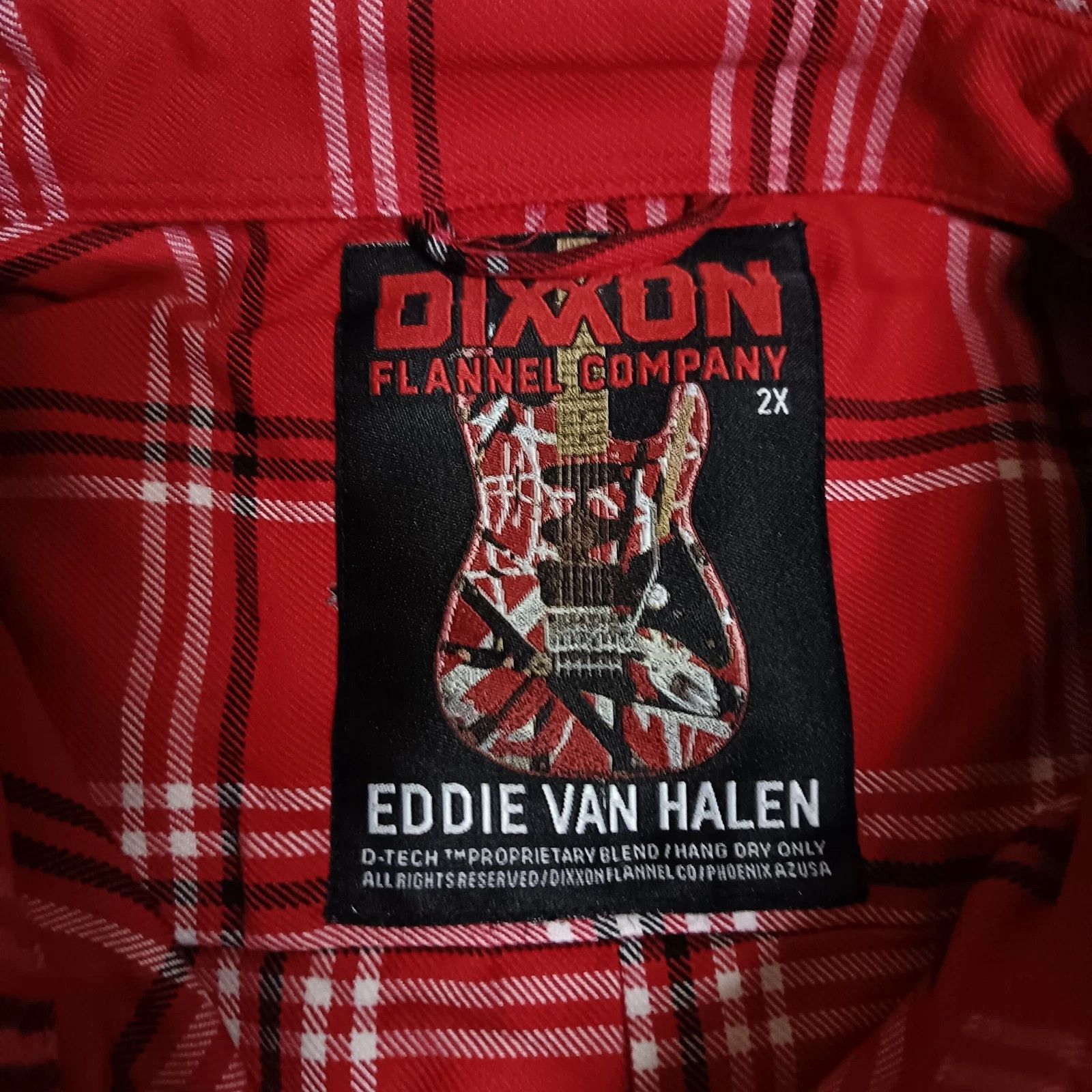 Share Dixxon Flannel Eddie Van Halen EVH Rock Band Shirt