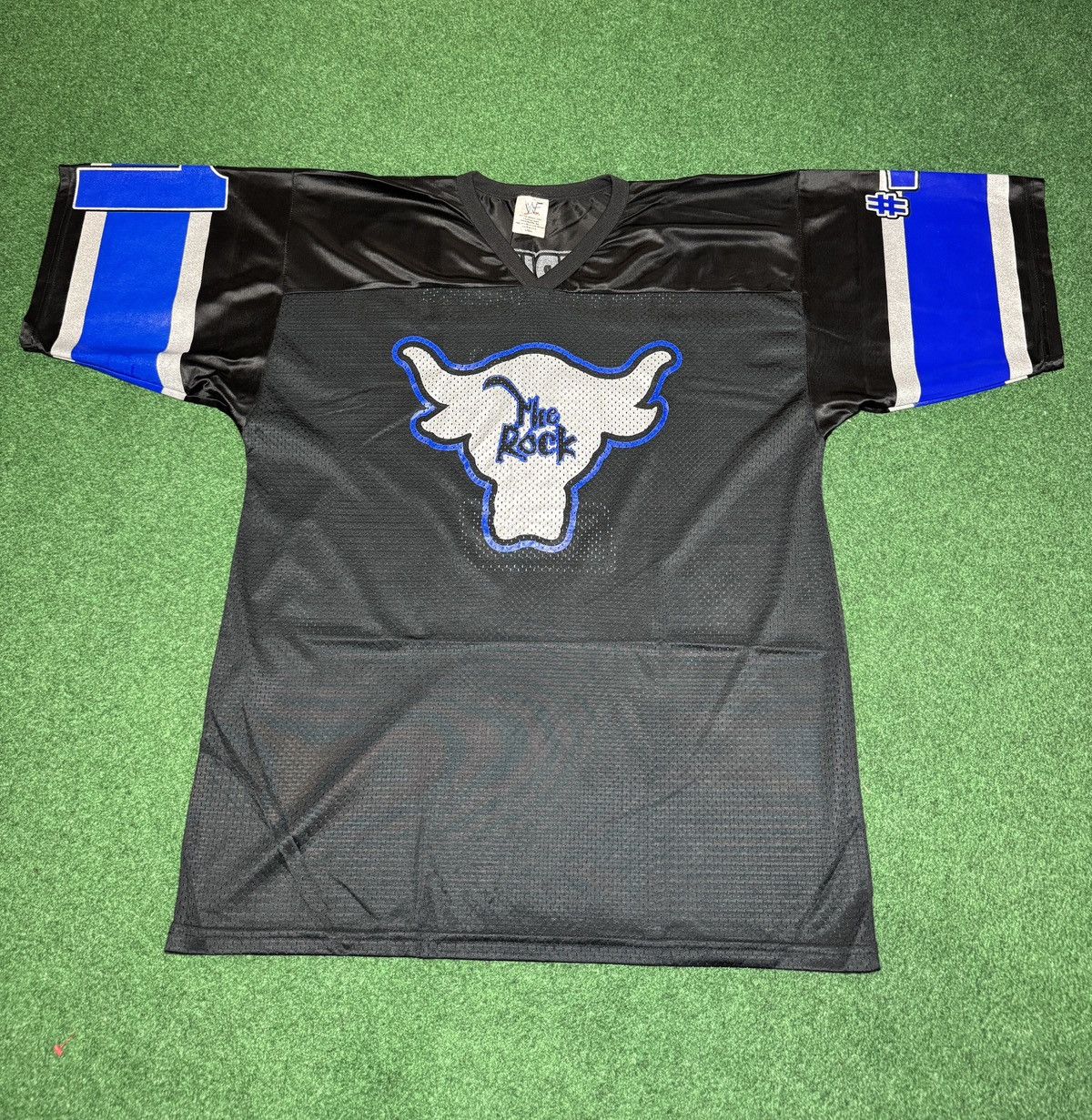 WWF Vintage 90s WWF The Rock RARE WRESTLING Football Jersey Size US XXL / EU 58 / 5 - 1 Thumbnail