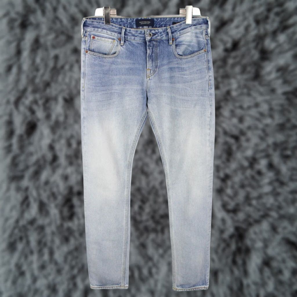 Scotch & Soda SCOTCH & SODA Tye Jeans Men's W32/L34 Tapered Blue Zip Fly Whiskers Fade Effect Size US 32 / EU 48 - 1 Thumbnail