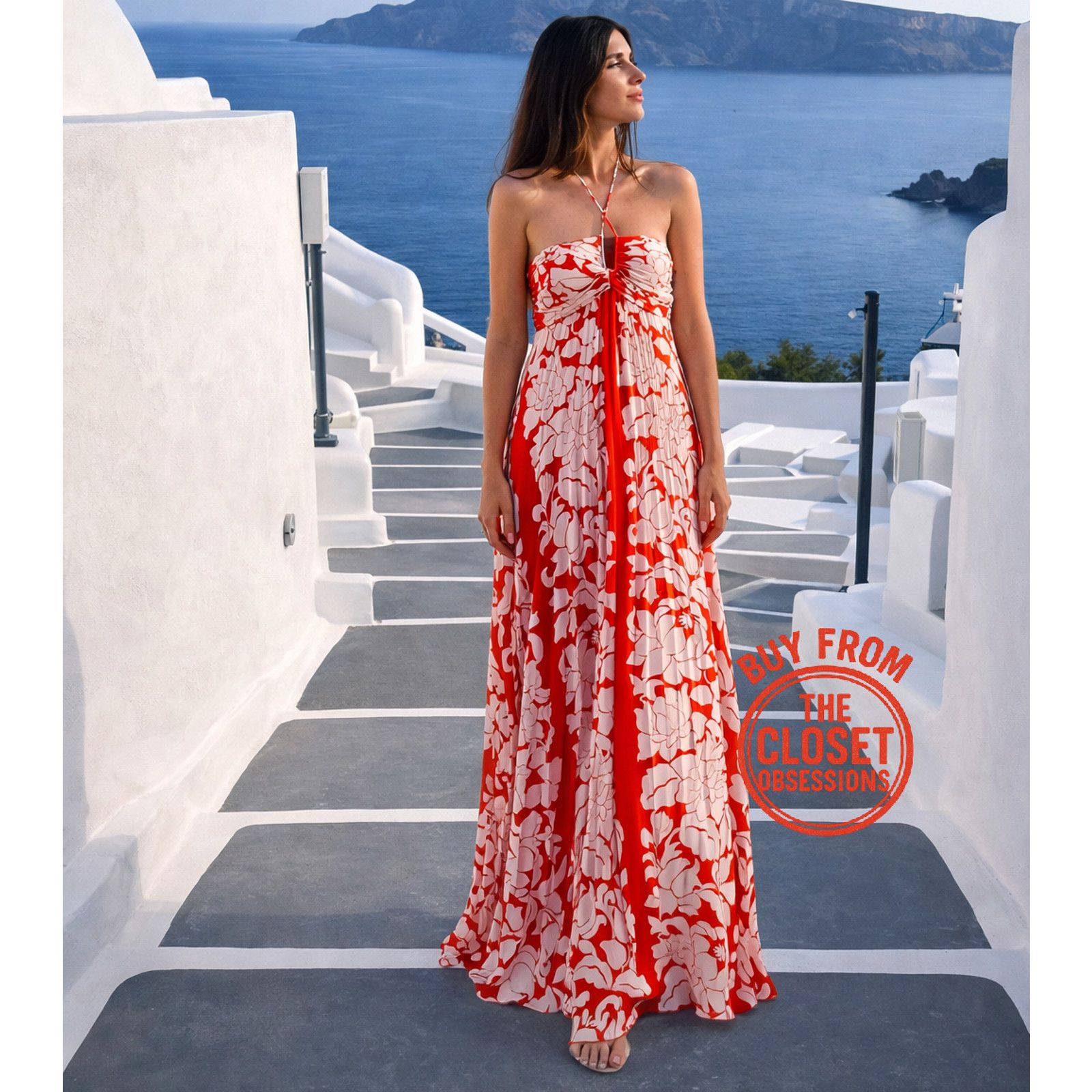 Mango MANGO Floral Halter Maxi Dress Destination Wedding Resort Size M / US 6-8 / IT 42-44 - 8 Thumbnail
