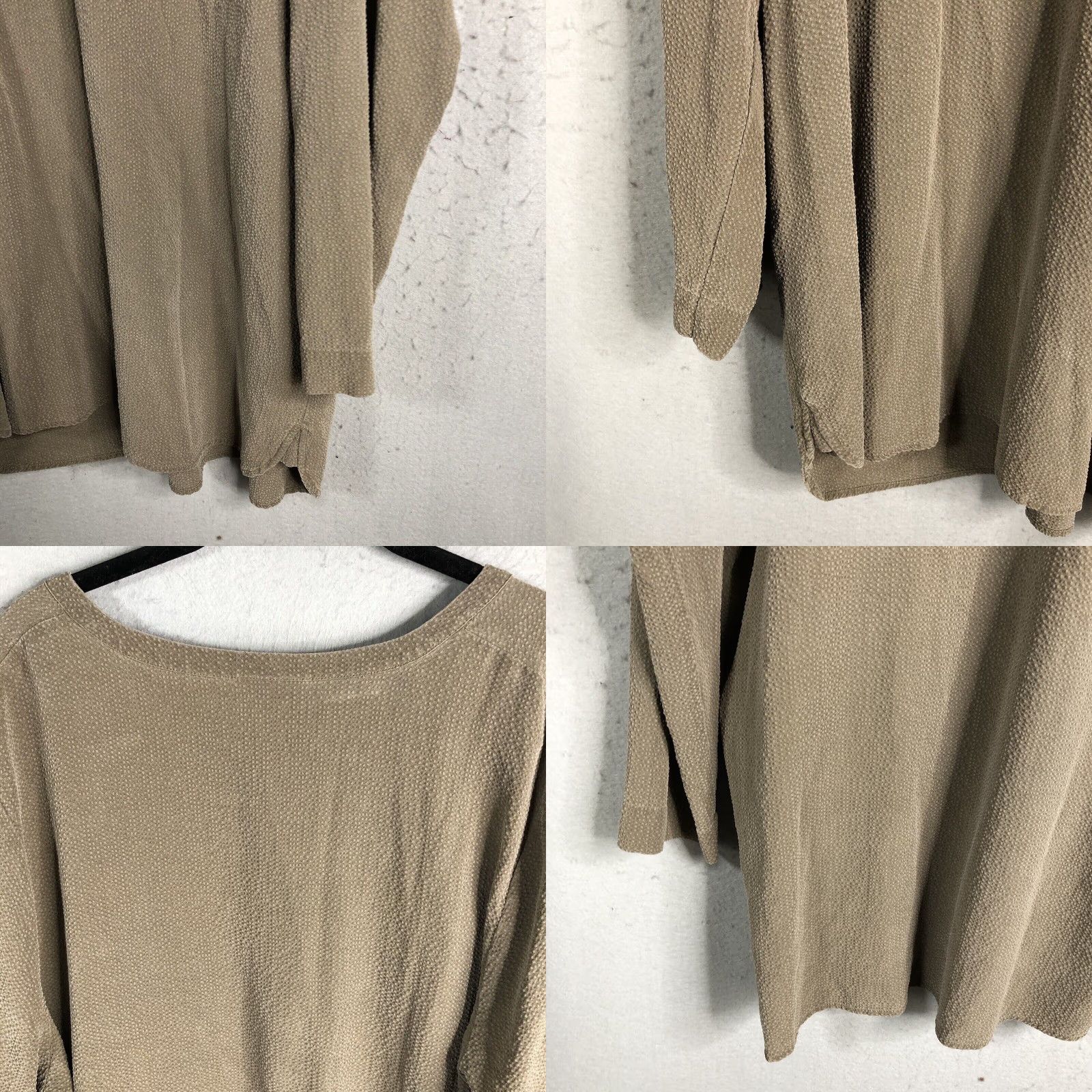 J. Jill PureJill Dress Women XL Taupe Textured Tencel Boho Lagenlook Oversized Shirt Dress Size XL / US 12-14 / IT 48-50 - 9 Thumbnail