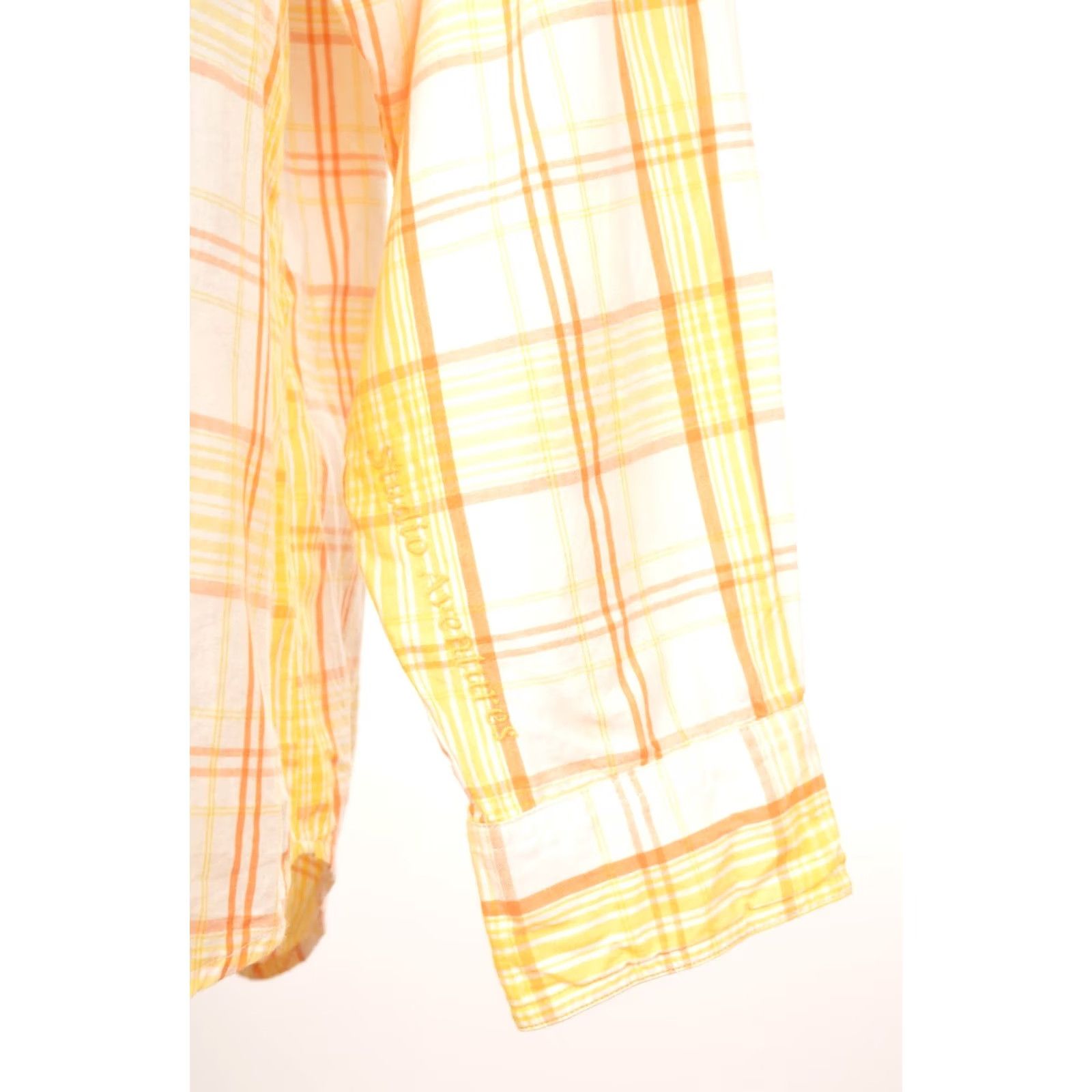 Vintage VINTAGE Gaston Lagaffe Button-Up Shirt, Yellow Check, Size M, 1997, DDP, Long Sleeve, 100% Cotton, Mens Size US M / EU 48-50 / 2 - 3 Thumbnail