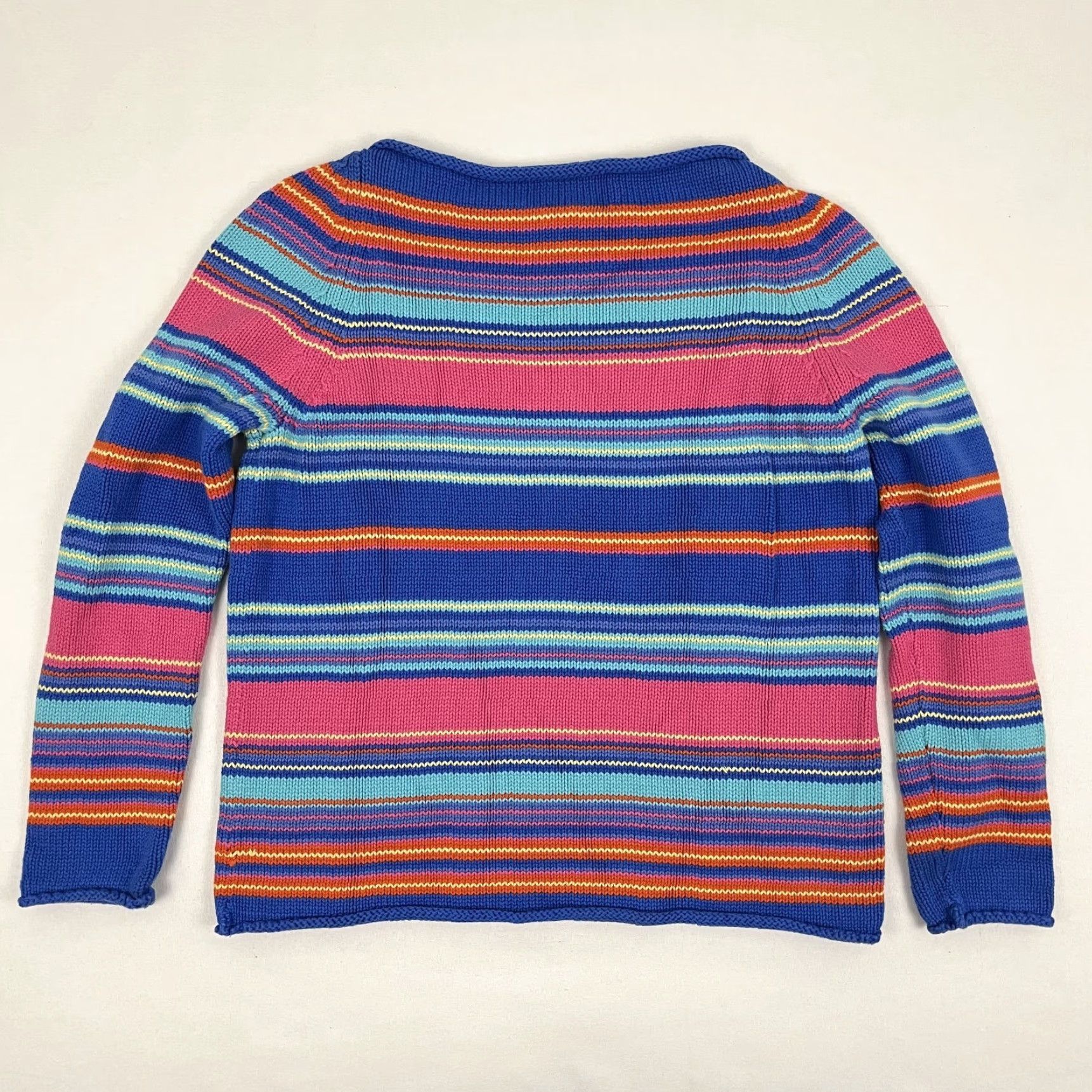 Ralph Lauren Lauren Ralph Lauren Sweater Womens Petite Large Multi Striped Roll Neck VTG LRL Size L / US 10 / IT 46 - 7 Thumbnail