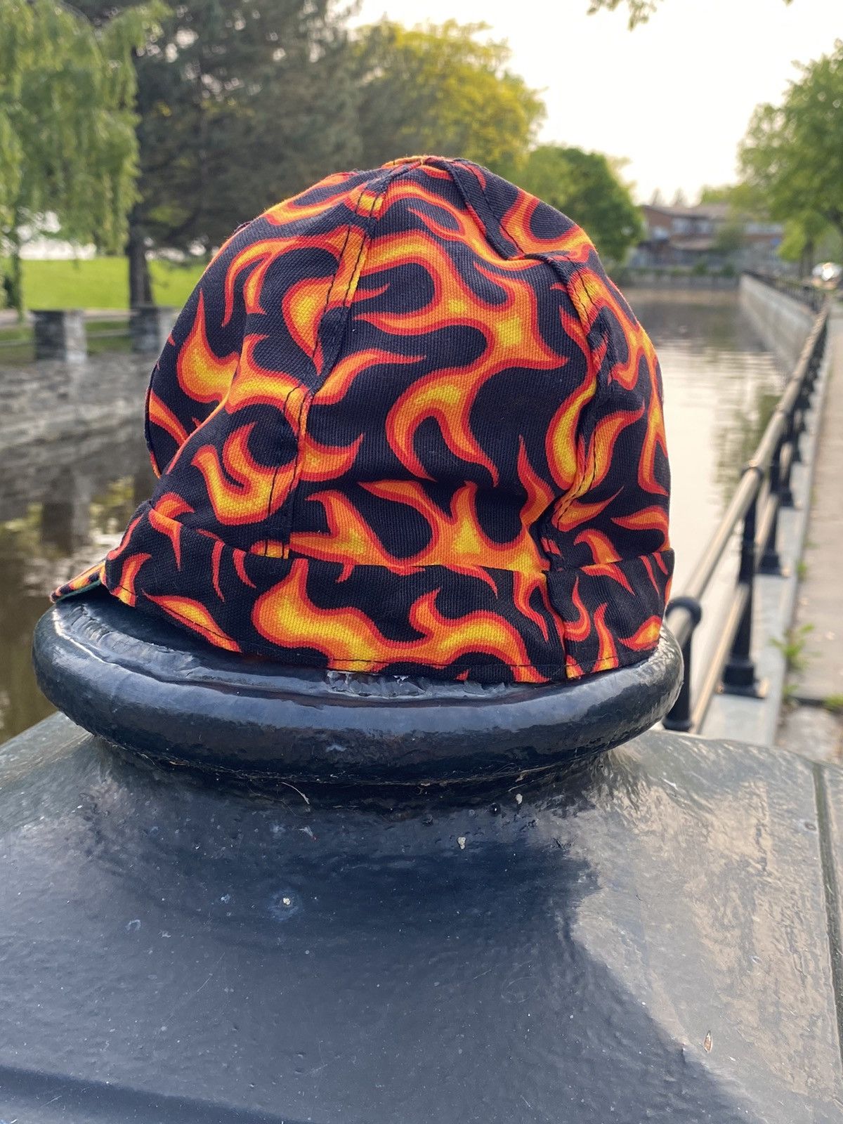 Vintage 🔥 Vintage Flame Racing Cap – Made in USA – 90s Y2K Style Size ONE SIZE - 4 Thumbnail