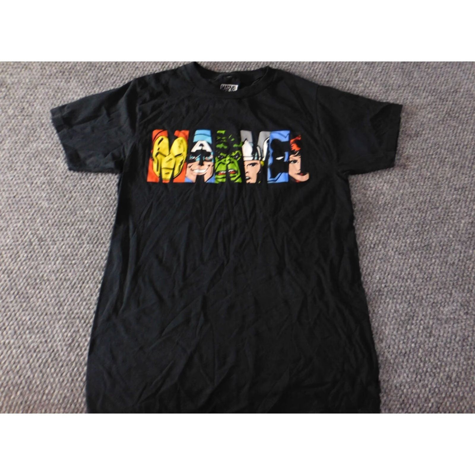 Vintage Marvel Mens Shirt Small Black Heroes Graphic Comics T-Shirt Crew Neck Short Sleeve Cotton Blend Polyester Logo Regular Size S Black Mens $ Size US S / EU 44-46 / 1 - 4 Thumbnail