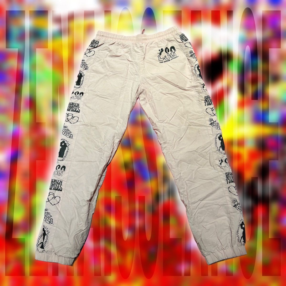 Broken Promises Co. BROKEN PROMISES ‘LSD’ Love Someone Differently PINK PANTS Size US 32 / EU 48 - 1 Thumbnail