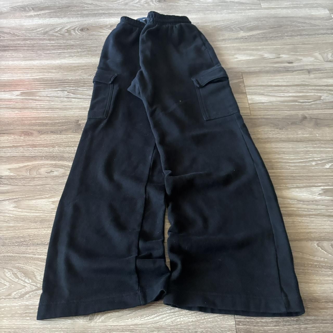 Japanese Brand Crazy Vintage Y2K/2000s Black Streetwear Skater Essential Cargo Sweatpants! Fits S Size US 28 / EU 44 - 3 Thumbnail