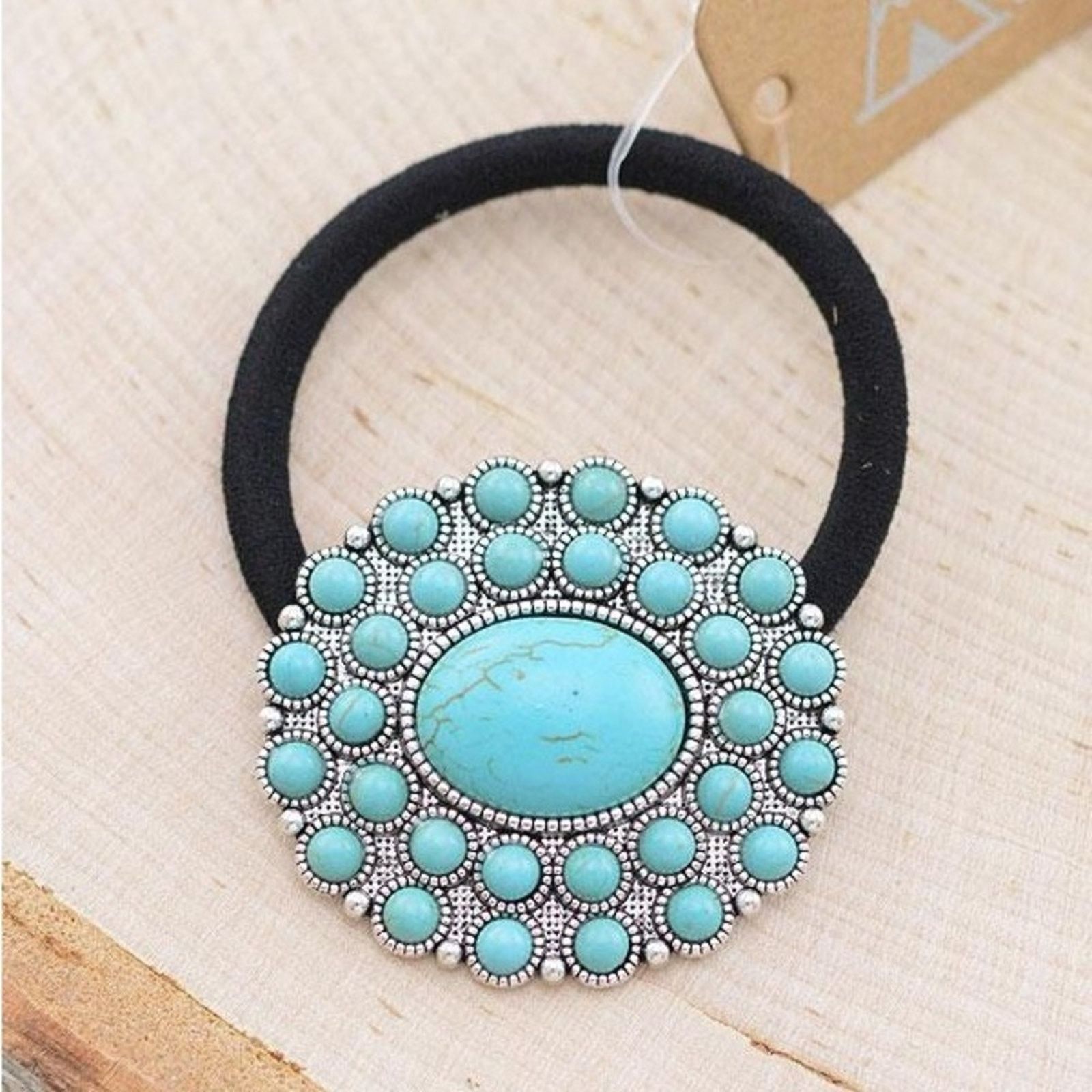 Tibi Western Turquoise Ponytail Holder NWT Size ONE SIZE - 1 Thumbnail