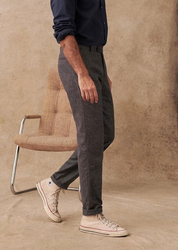 Other Octobre Éditions Carl Tweed Trousers Anthracite Wool Size US 28 / EU 44 - 4 Thumbnail