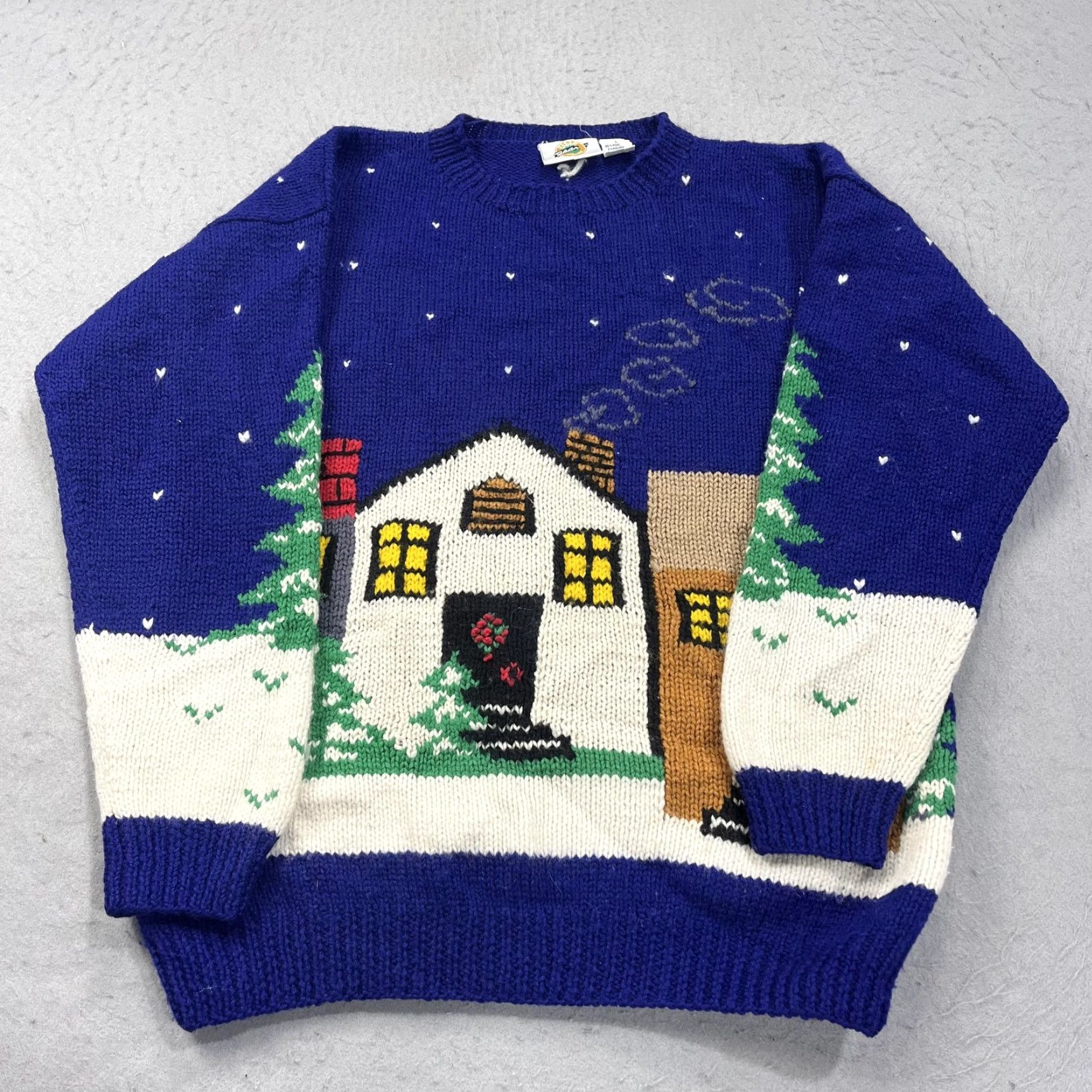 Vintage VINTAGE Field Gear Sweater Womens Large Blue Wool Angora Nylon Crew Neck Long Sleeve Polka Dot Snow Scene Christmas Ugly Christmas Holiday 90s Size L / US 10 / IT 46 - 2 Thumbnail