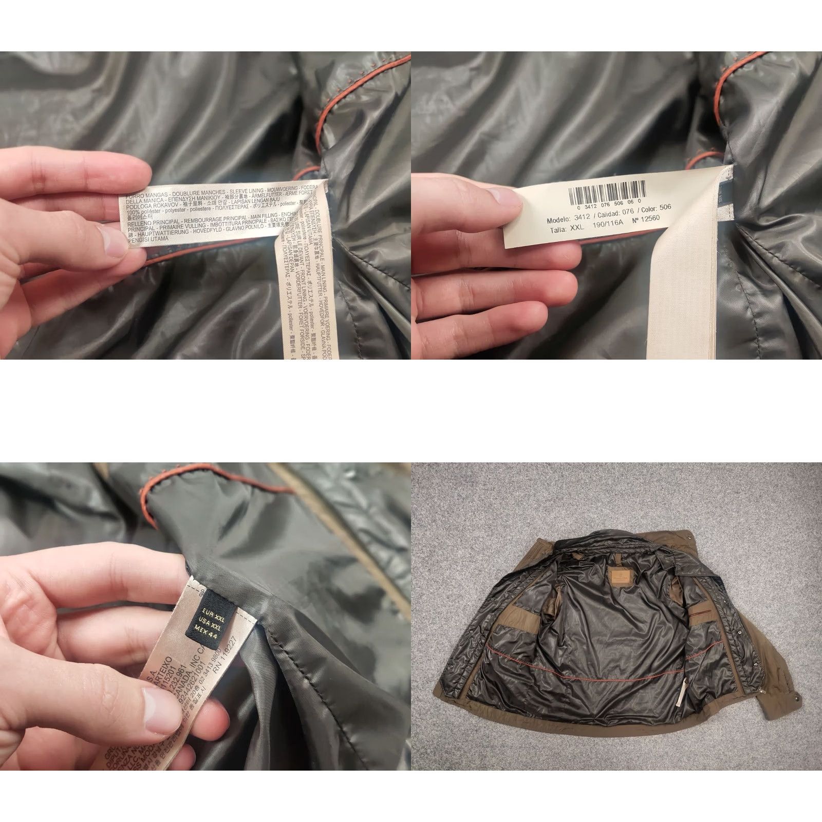 Massimo Dutti VINTAGE Massimo Dutti Nylon Brown Pocket Zip Hoodie Mens Jacket Size US XL / EU 56 / 4 - 10 Thumbnail
