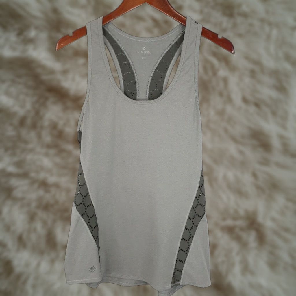 Athleta Athleta Tank Top Womens Size Medium Gray Racerback Sleeveless Pullover Athletic Shirt Size M / US 6-8 / IT 42-44 - 1 Thumbnail