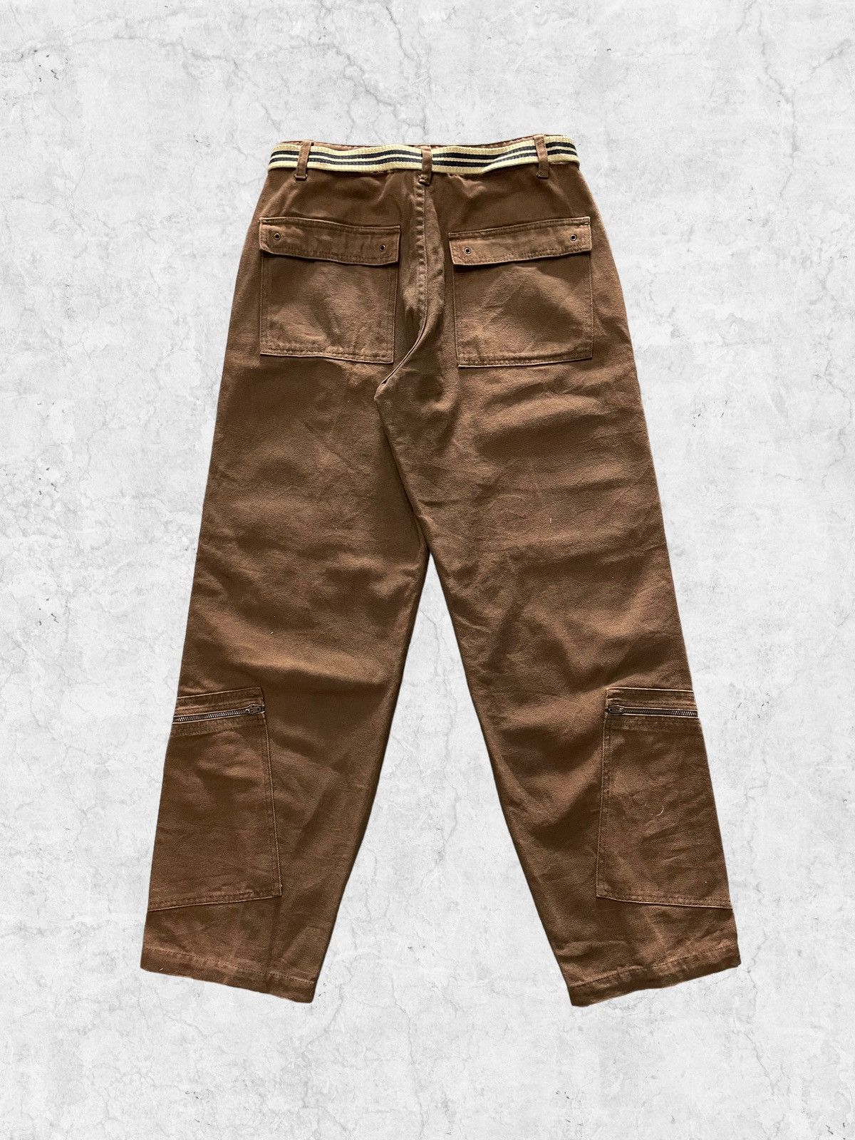 Vintage Amore Puro Multi Pocket Baggy Cargo Pants With Belt Size US 30 / EU 46 - 3 Thumbnail